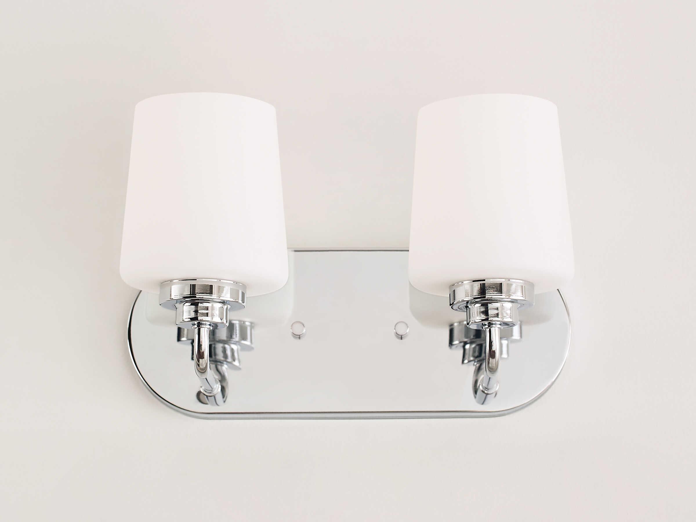 Generation Lighting Windom 2-Light Chrome Glass Vanity Light