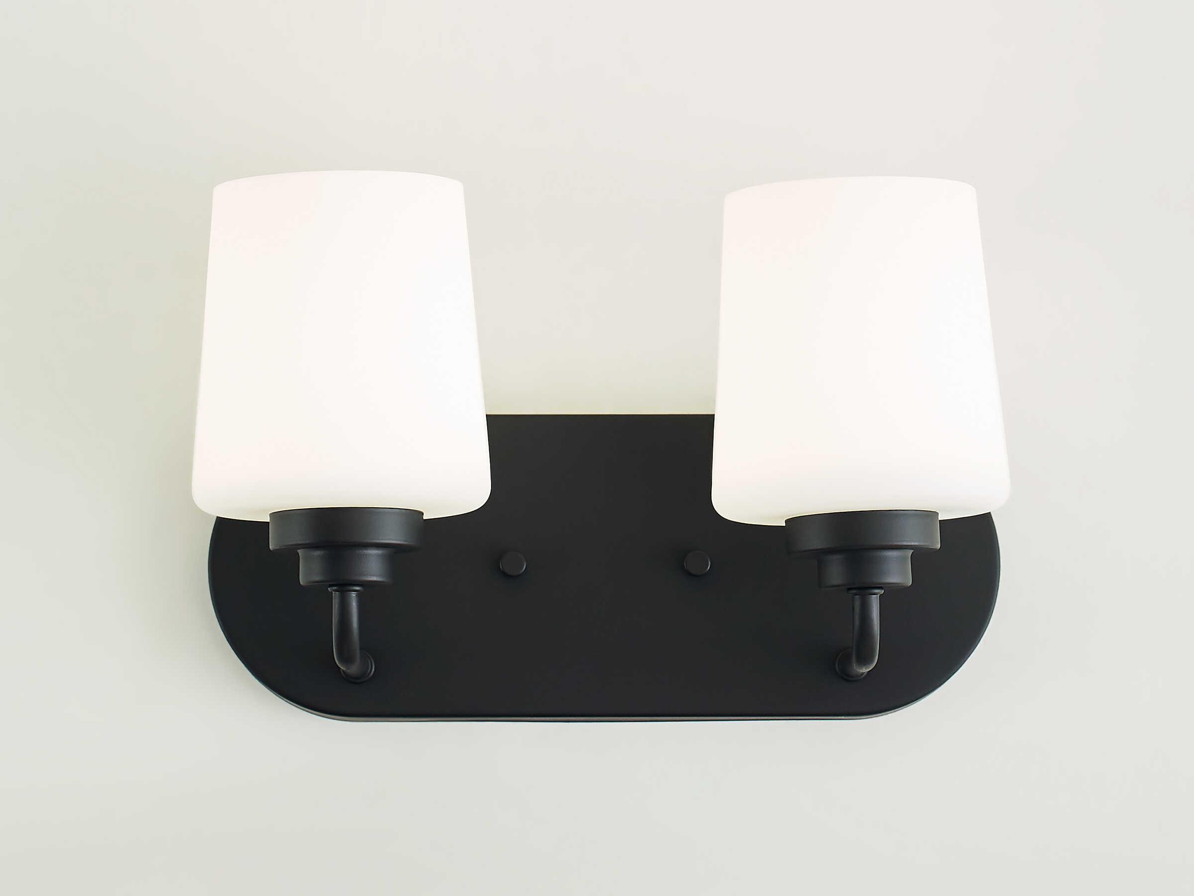 Generation Lighting Windom 2-Light Midnight Black Glass Vanity Light