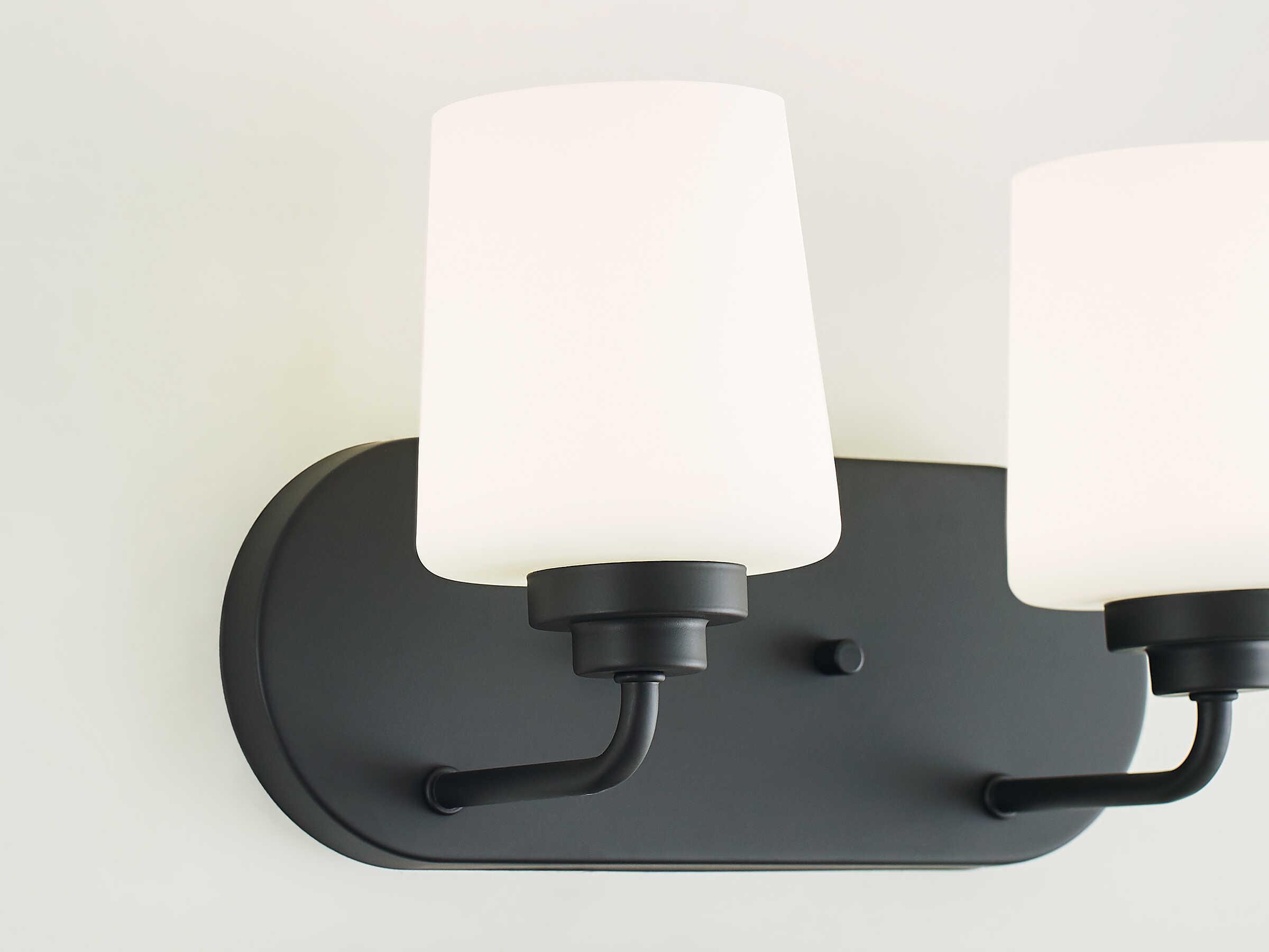 Generation Lighting Windom 2-Light Midnight Black Glass Vanity Light