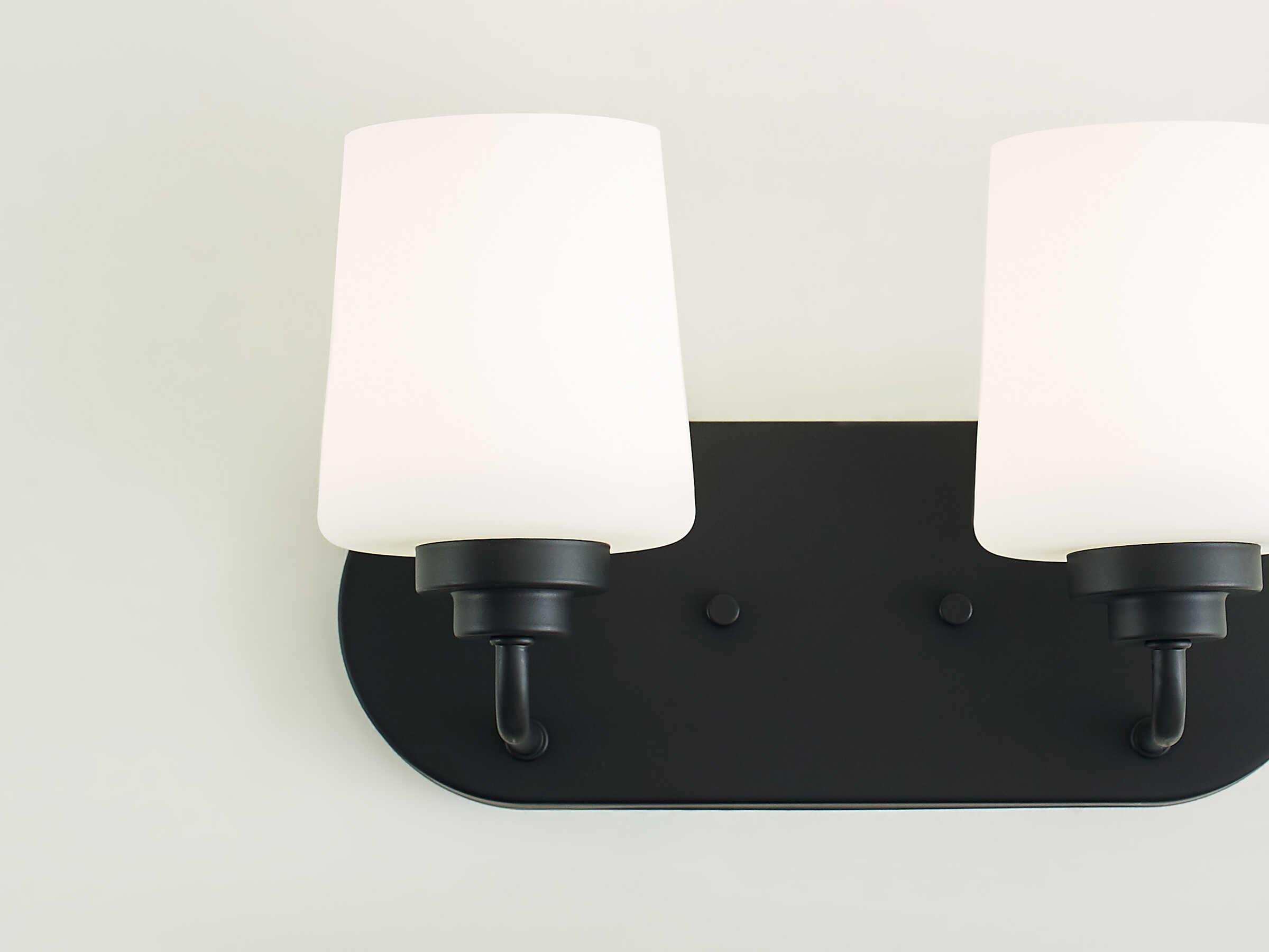 Generation Lighting Windom 2-Light Midnight Black Glass Vanity Light