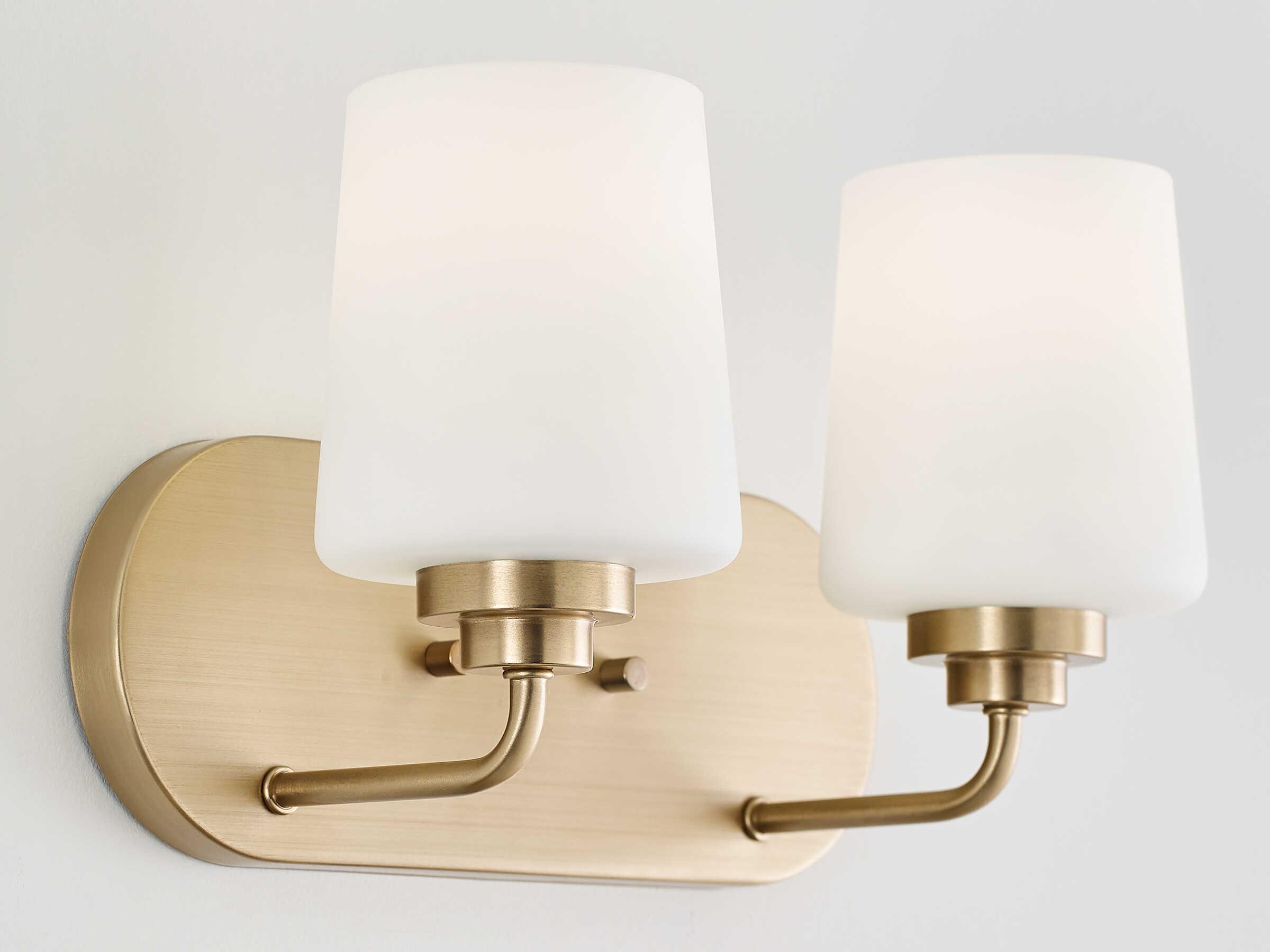 Generation Lighting Windom 2-Light Satin Brass Glass Vanity Light