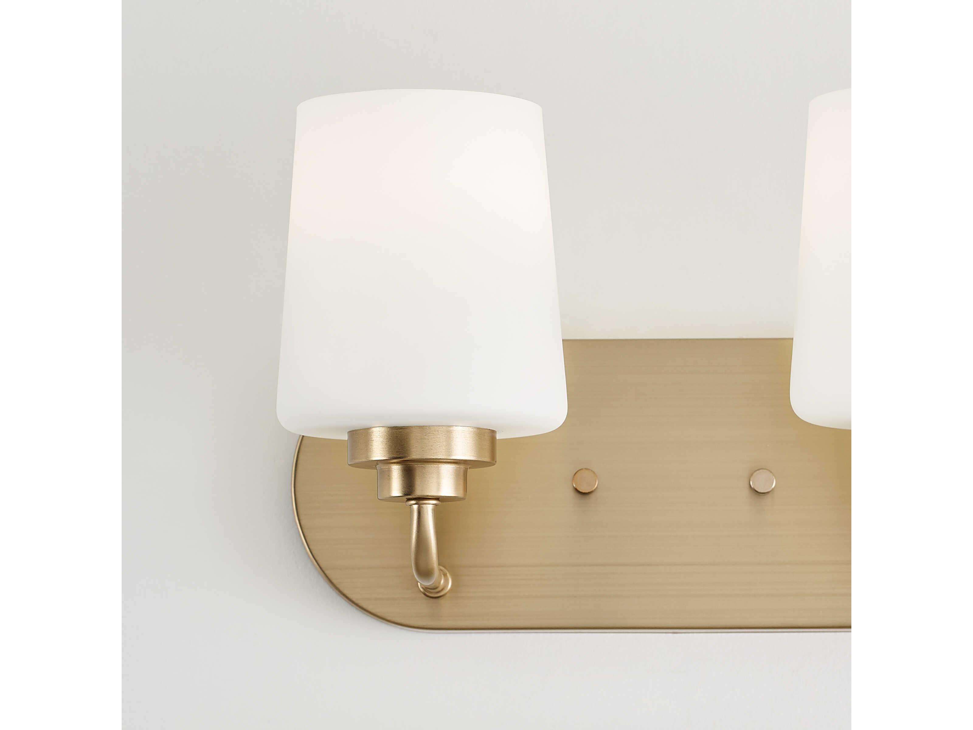 Generation Lighting Windom 2-Light Satin Brass Glass Vanity Light