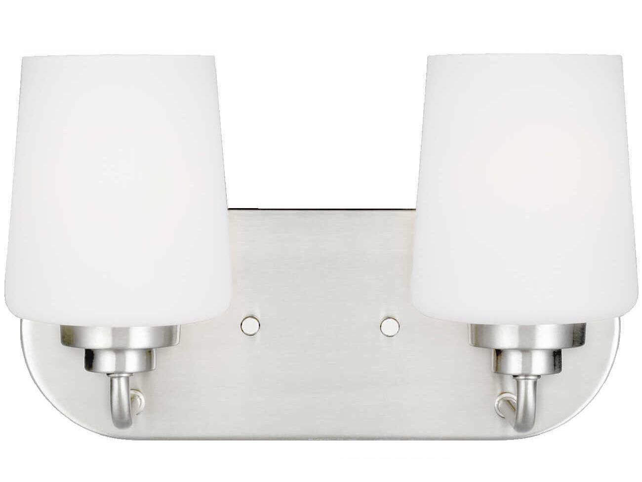 Generation Lighting Windom 2-Light Brushed Nickel Glass Vanity Light