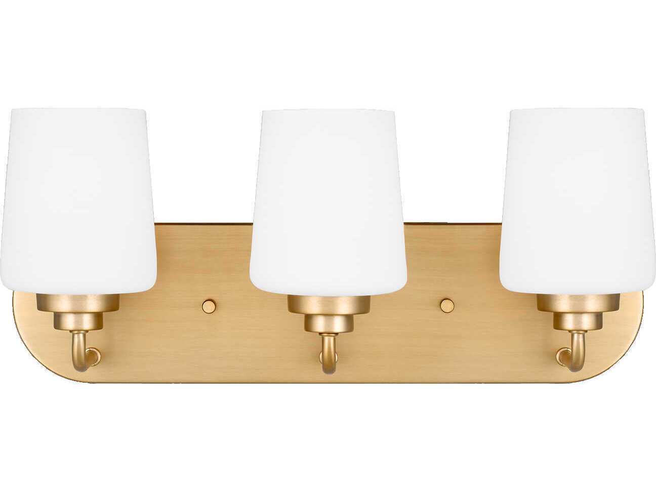 Generation Lighting Windom 3-Light Satin Brass Glass Vanity Light