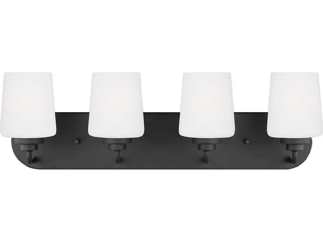 Generation Lighting Windom 4-Light Midnight Black Glass Vanity Light