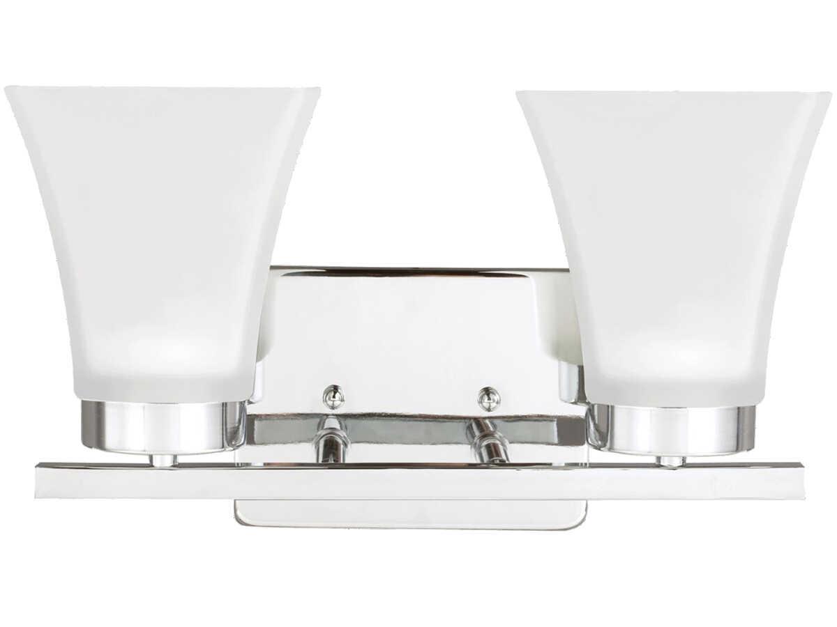 Generation Lighting Bayfield 2-Light Chrome Glass Vanity Light
