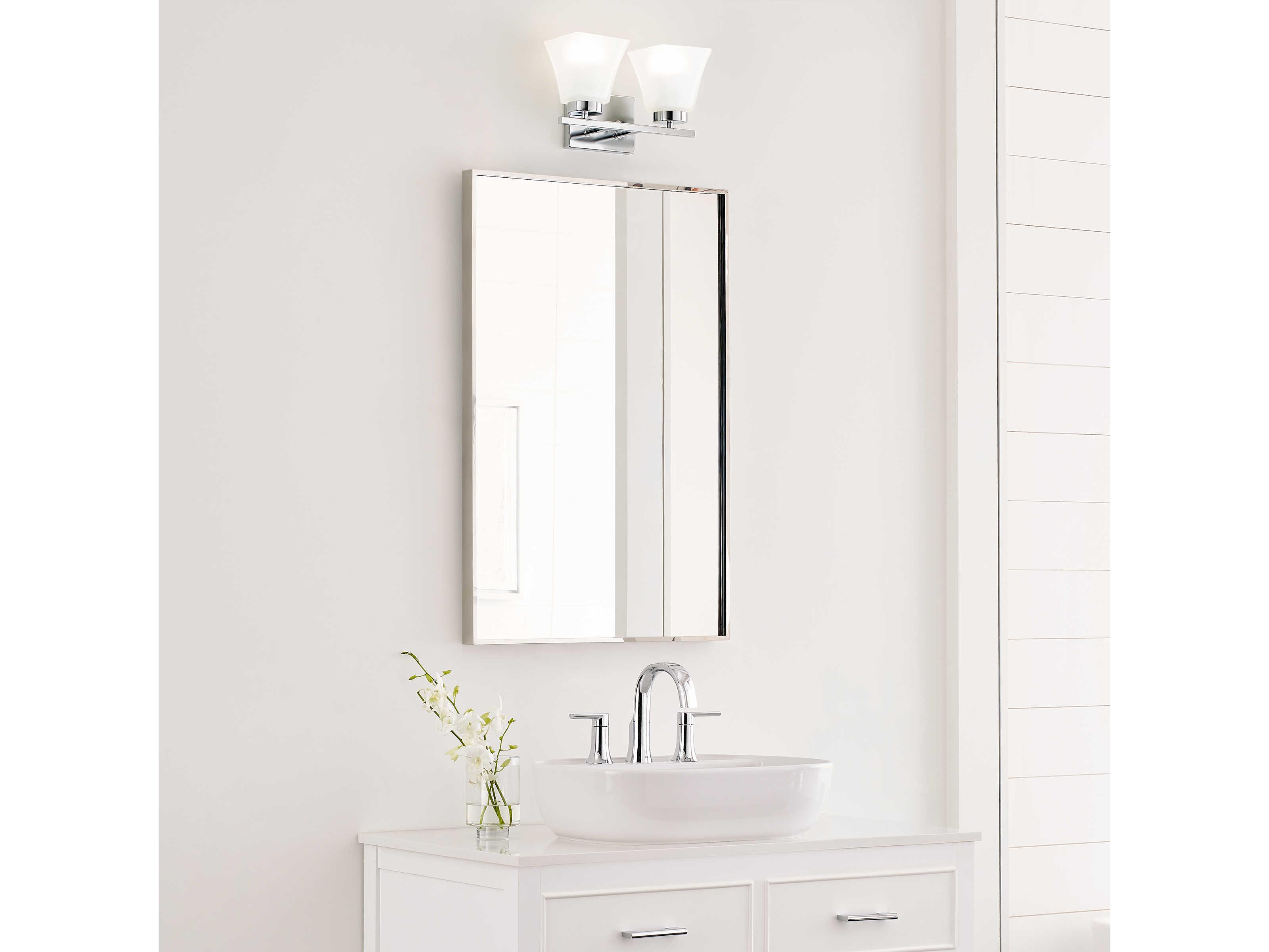Generation Lighting Bayfield 2-Light Chrome Glass Vanity Light