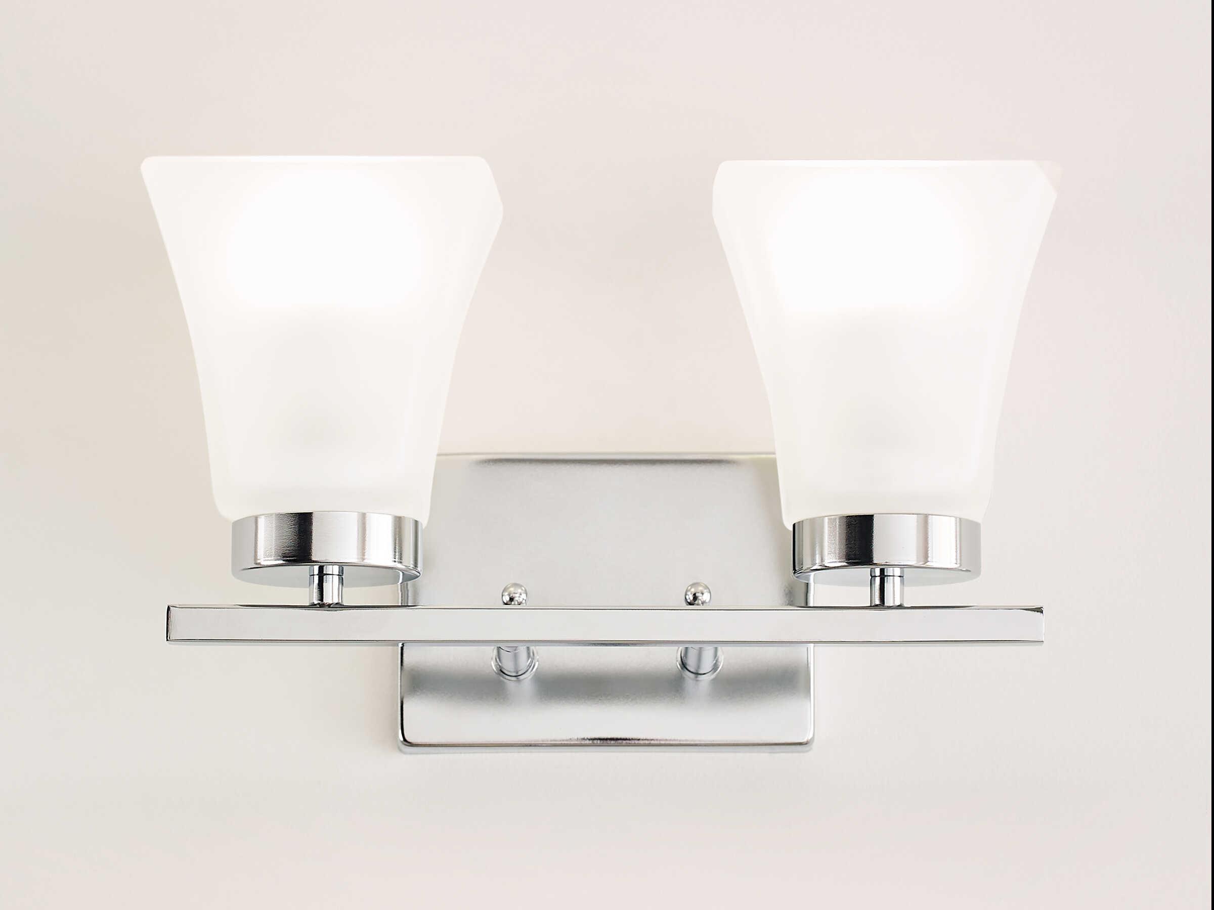 Generation Lighting Bayfield 2-Light Chrome Glass Vanity Light