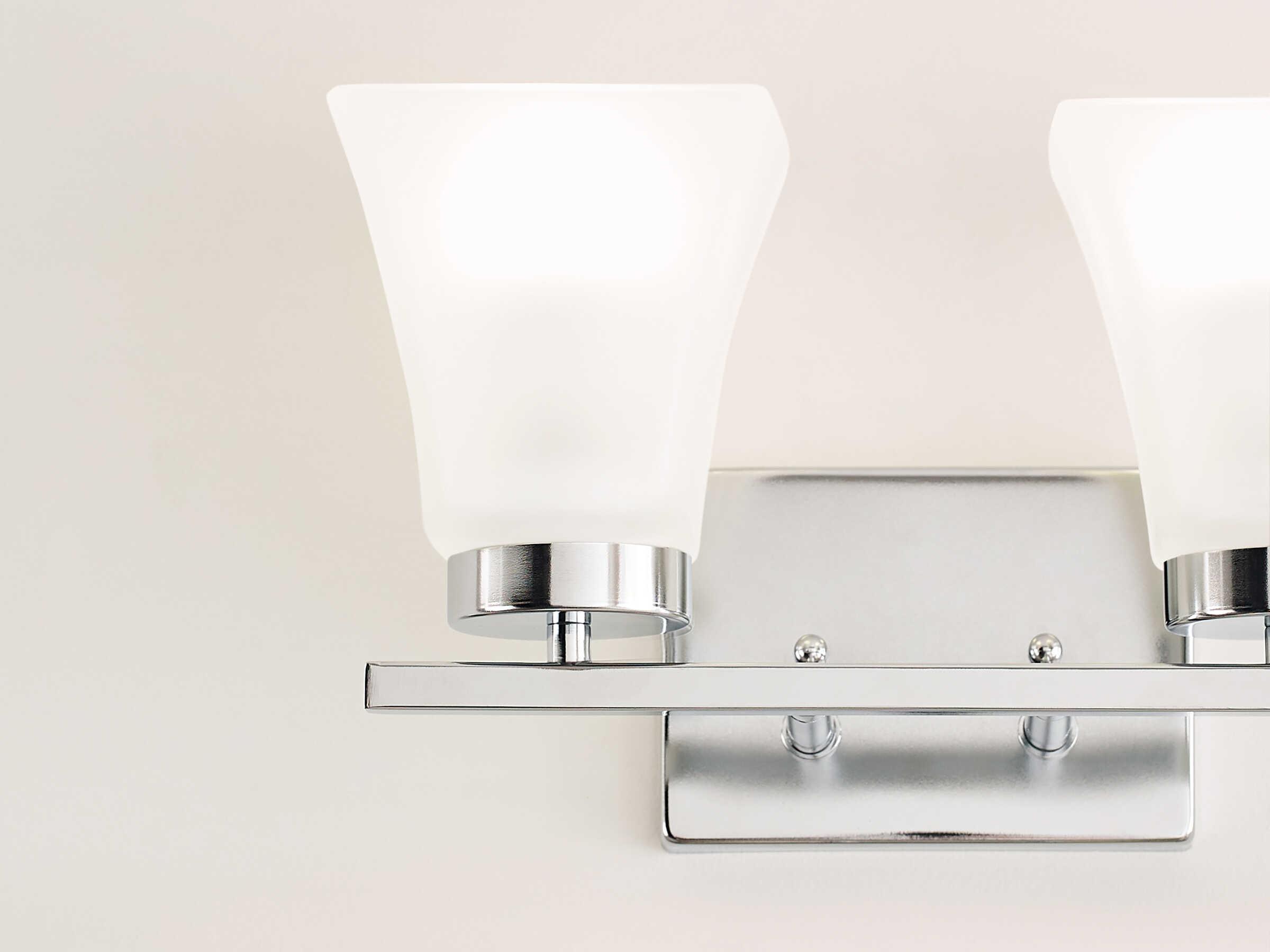 Generation Lighting Bayfield 2-Light Chrome Glass Vanity Light