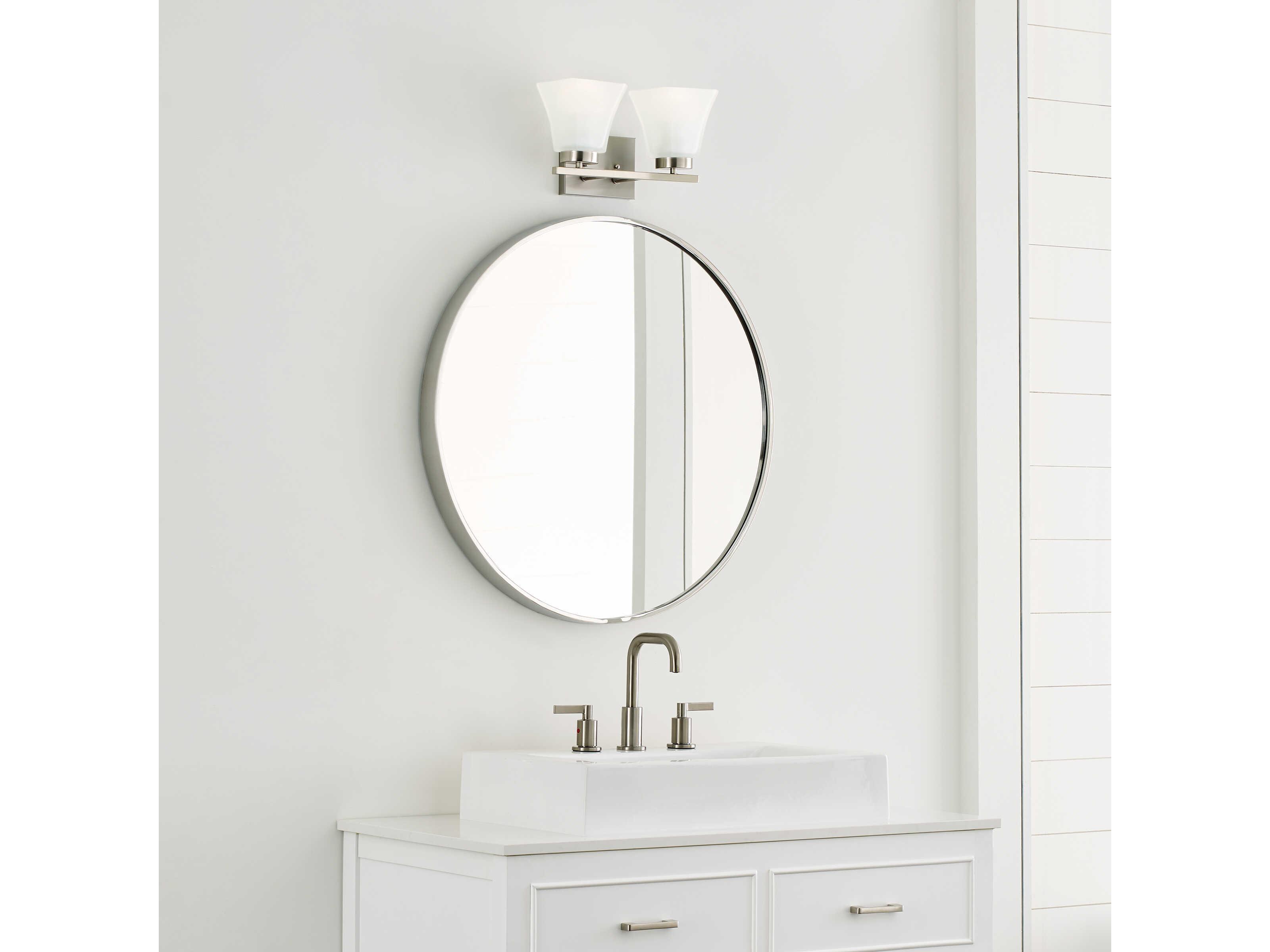 Generation Lighting Bayfield 2-Light Brushed Nickel Glass Vanity Light