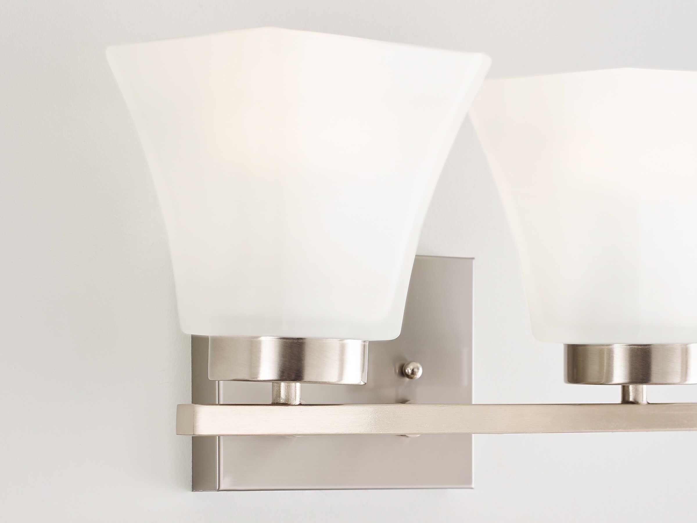 Generation Lighting Bayfield 2-Light Brushed Nickel Glass Vanity Light