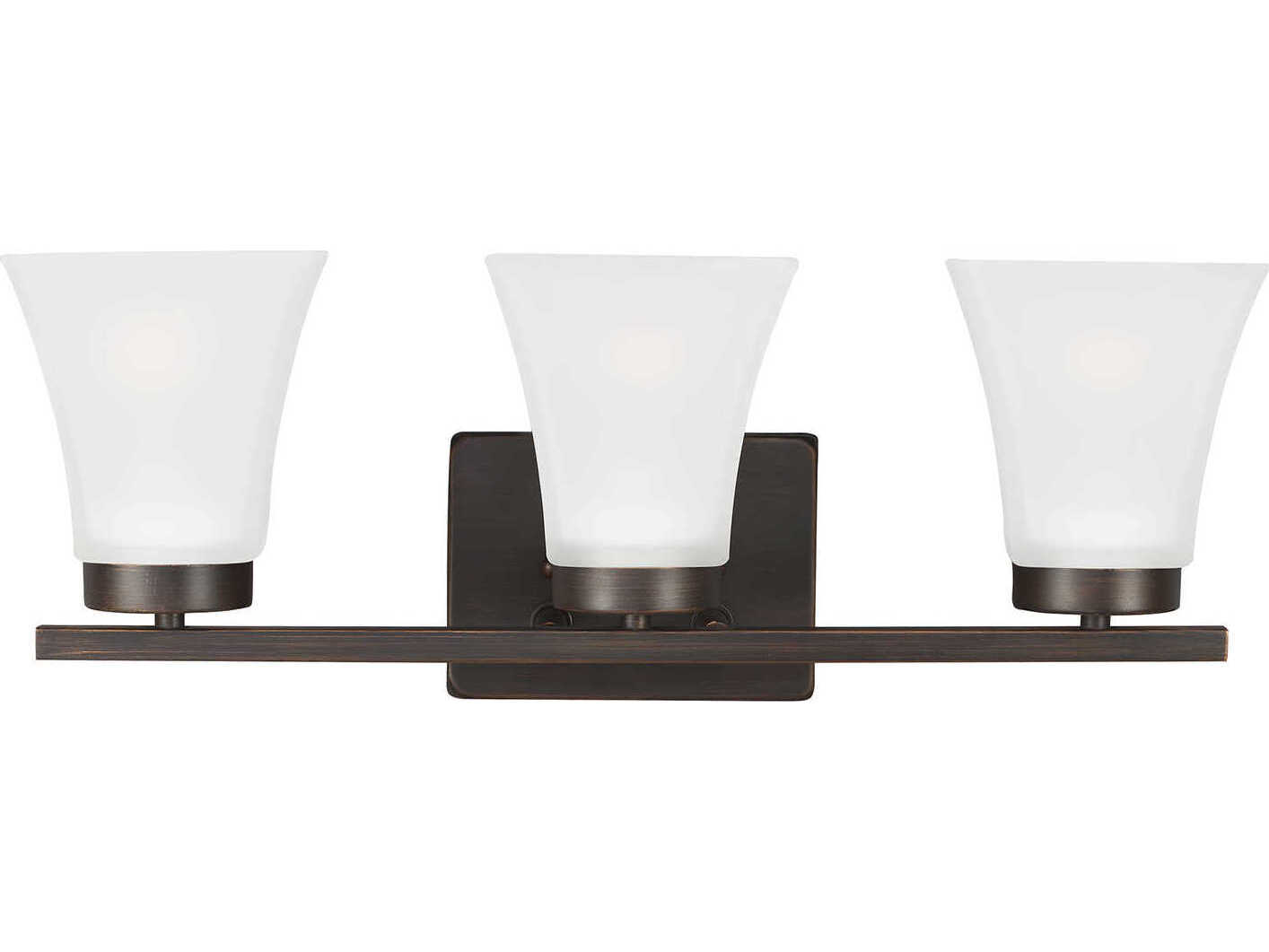 Generation Lighting Bayfield 3-Light Bronze Glass Vanity Light