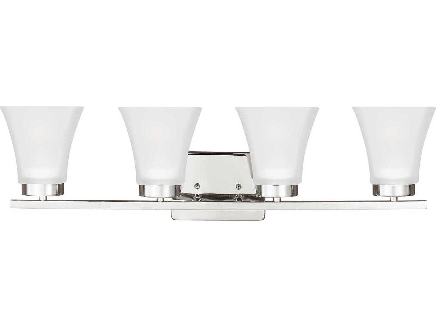 Generation Lighting Bayfield 4-Light Chrome Glass Vanity Light
