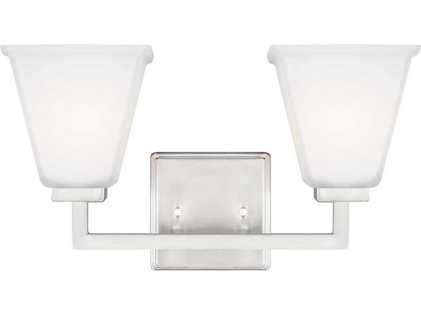 Generation Lighting Ellis Harper 2-Light Brushed Nickel Glass Vanity Light