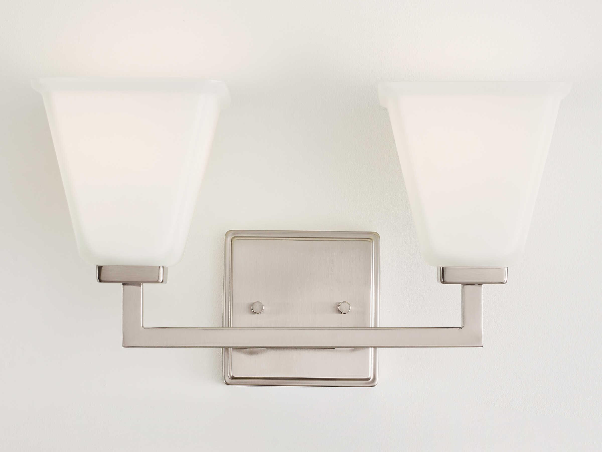 Generation Lighting Ellis Harper 2-Light Brushed Nickel Glass Vanity Light