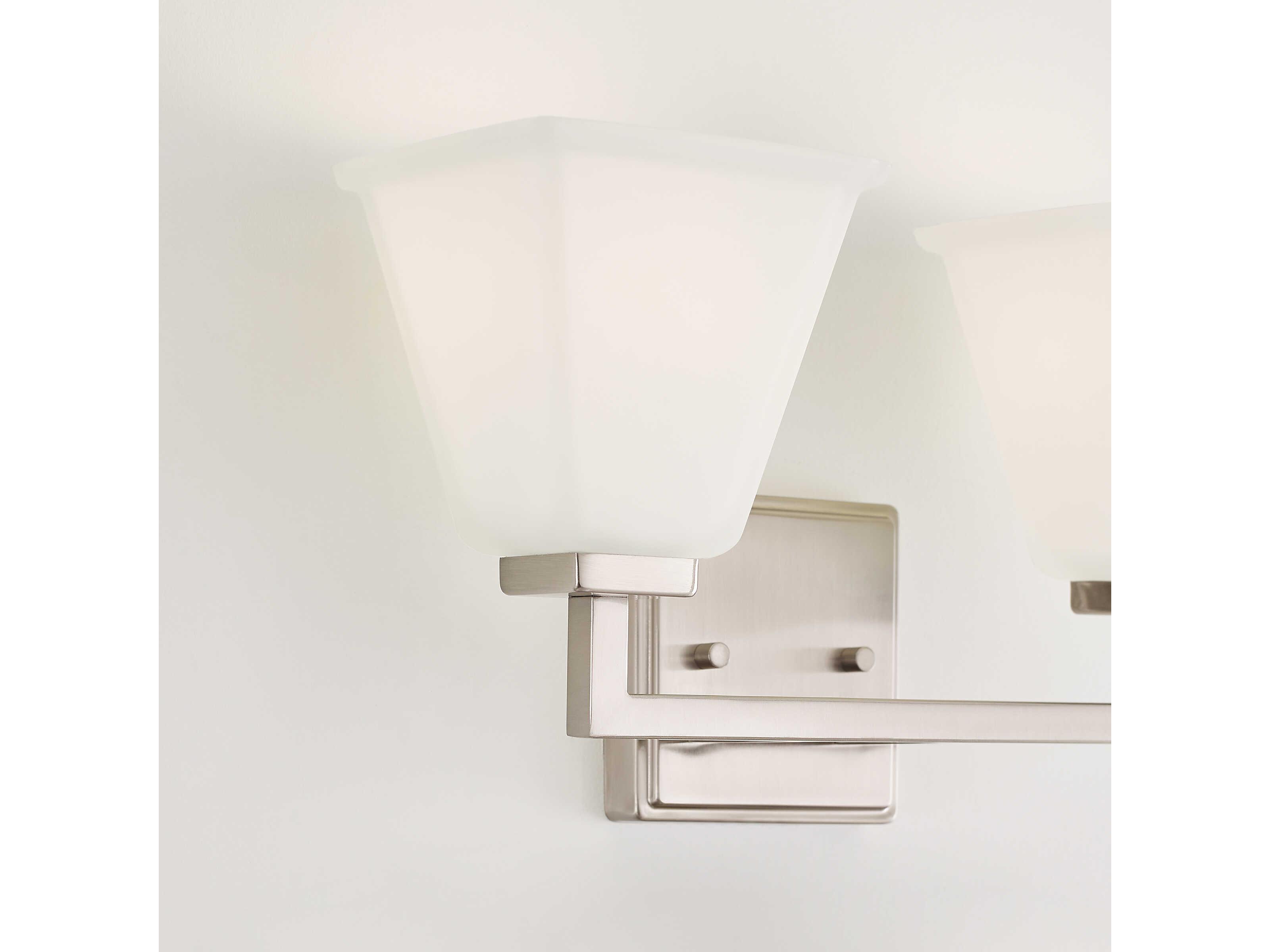 Generation Lighting Ellis Harper 2-Light Brushed Nickel Glass Vanity Light