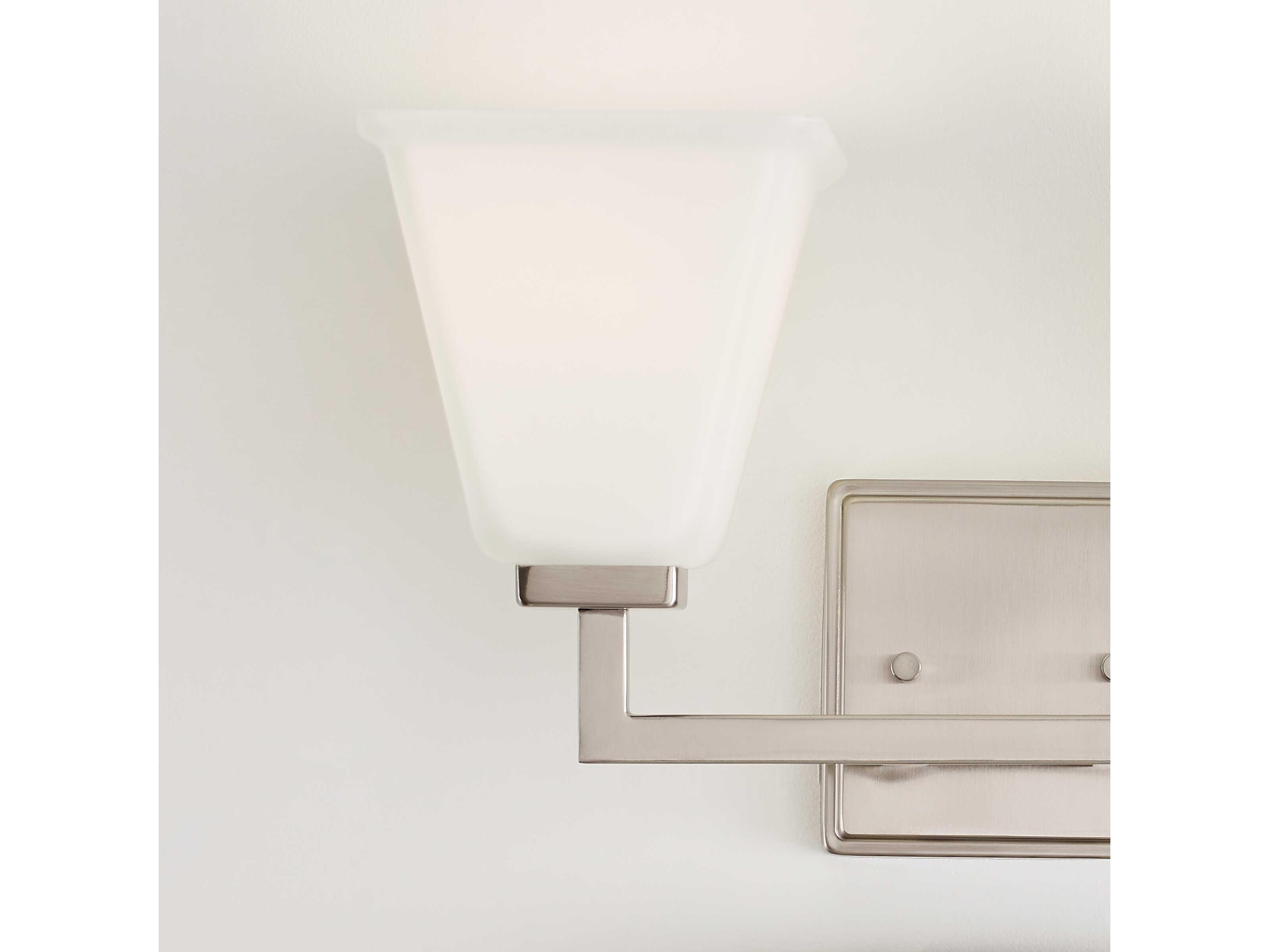 Generation Lighting Ellis Harper 2-Light Brushed Nickel Glass Vanity Light