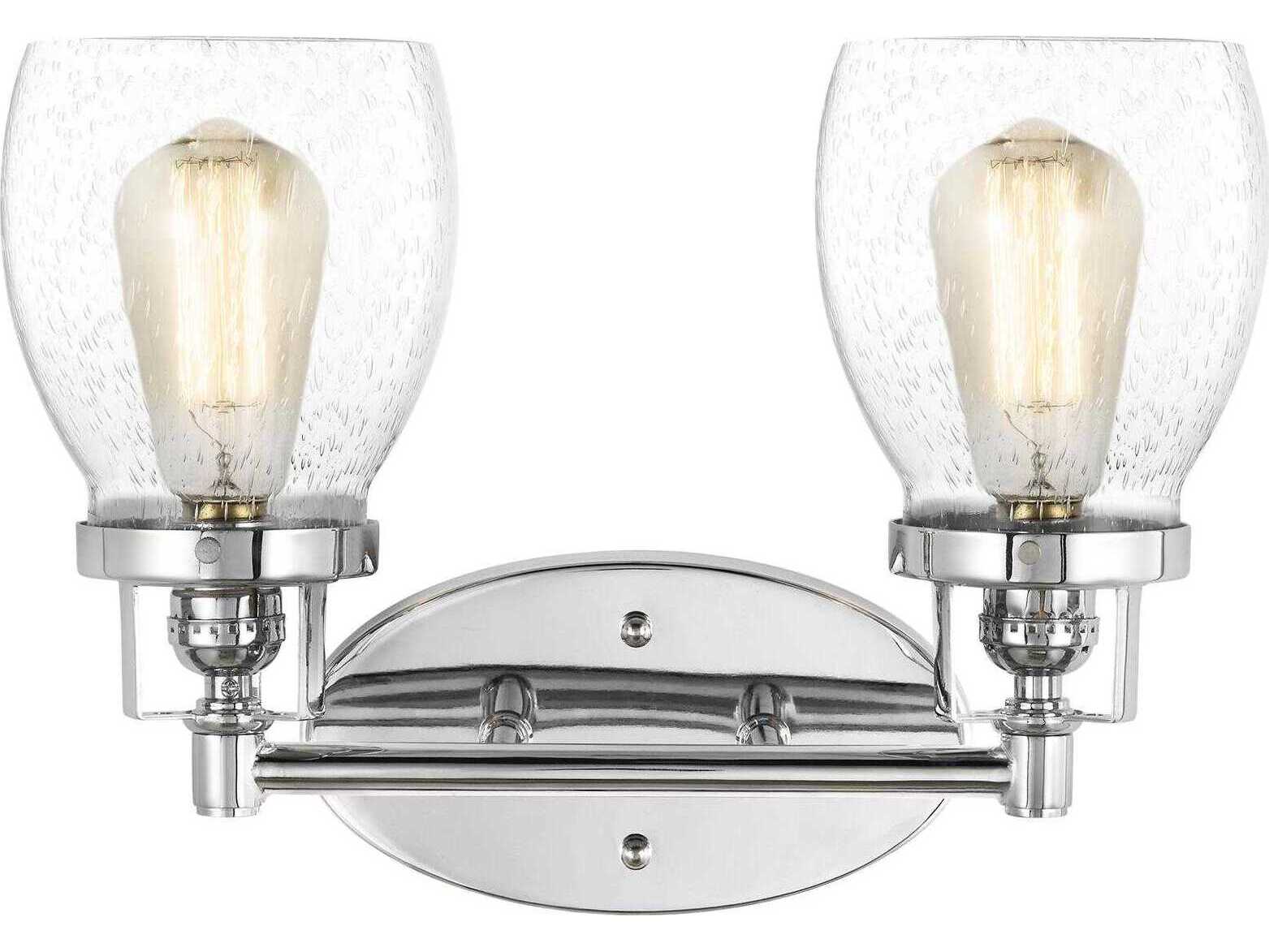 Generation Lighting Belton 2-Light Chrome Glass Vanity Light