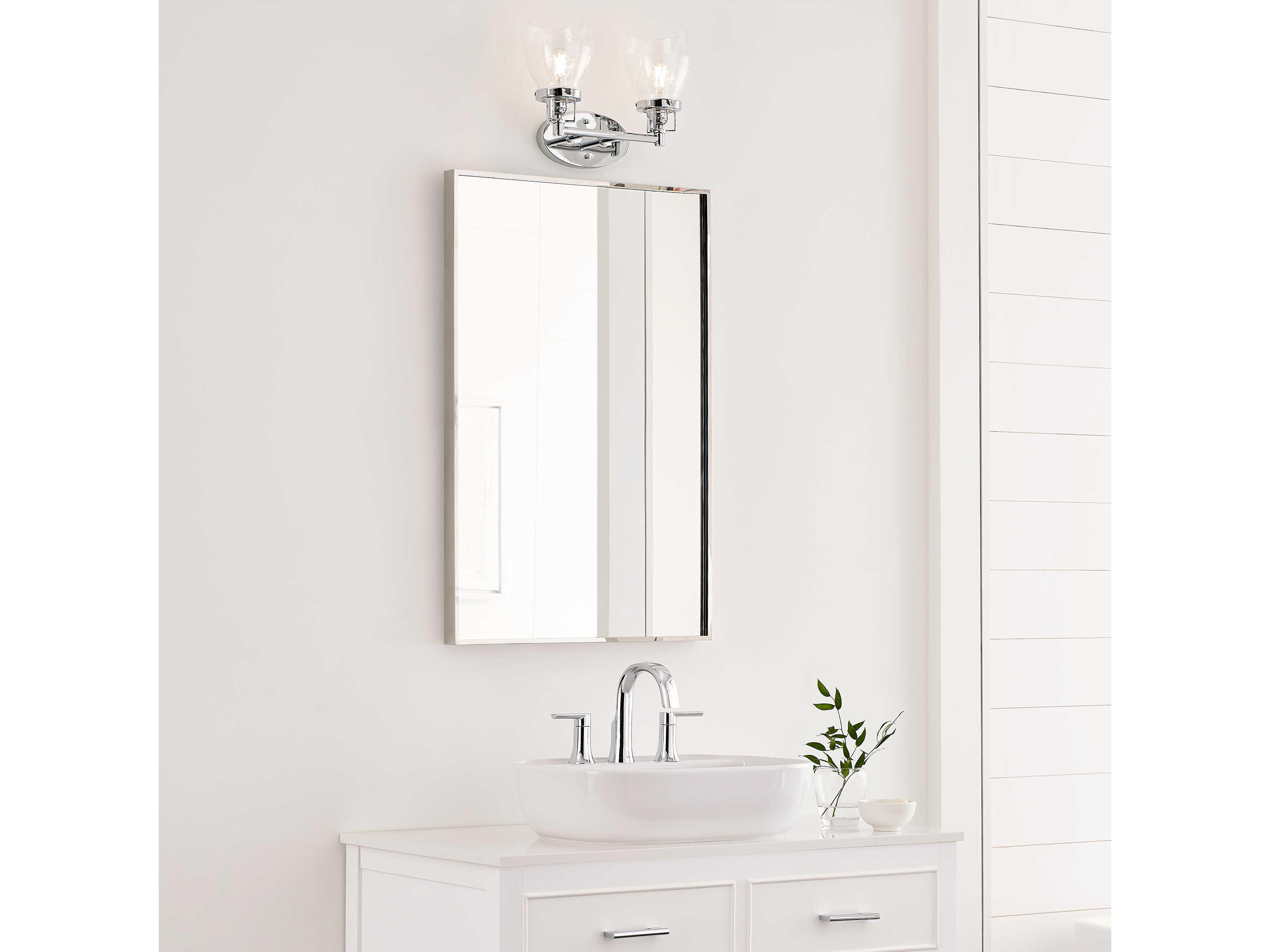 Generation Lighting Belton 2-Light Chrome Glass Vanity Light