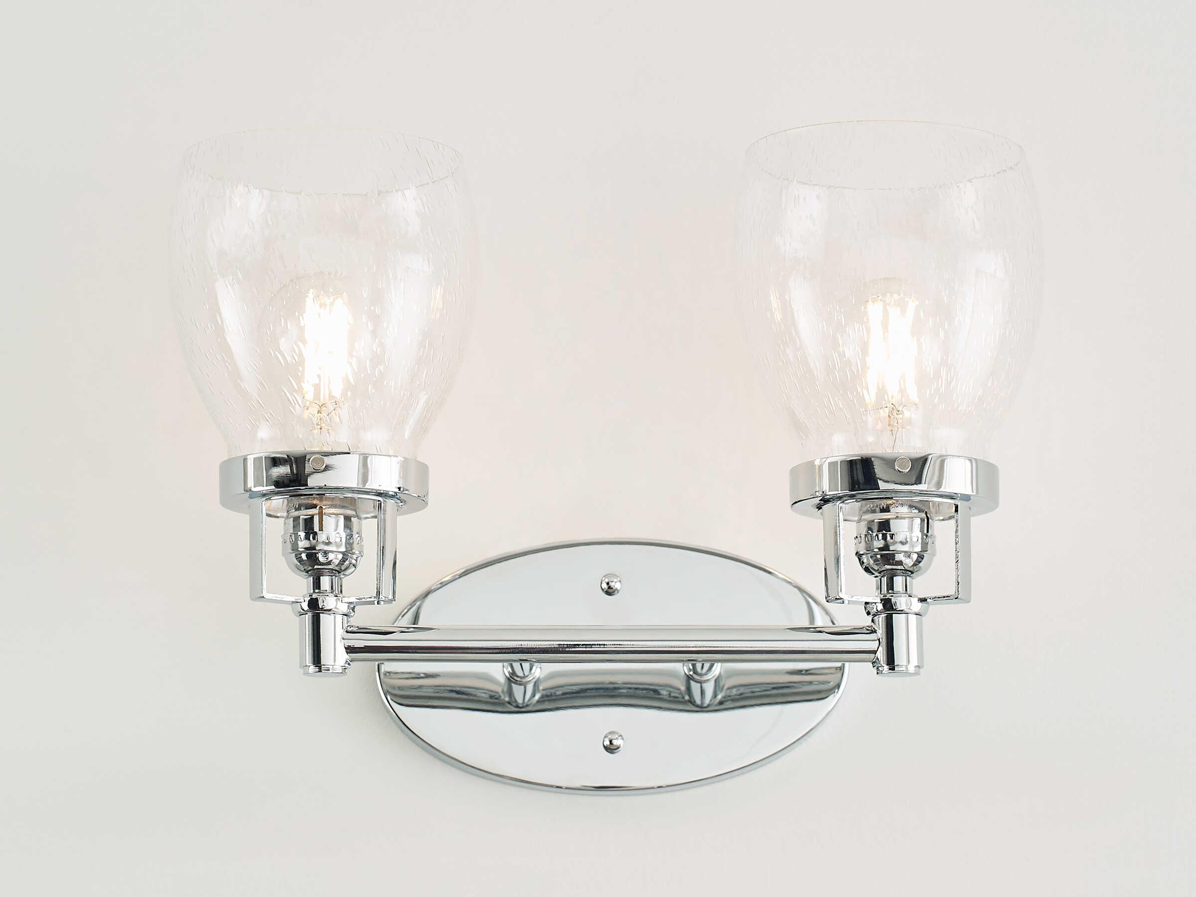 Generation Lighting Belton 2-Light Chrome Glass Vanity Light