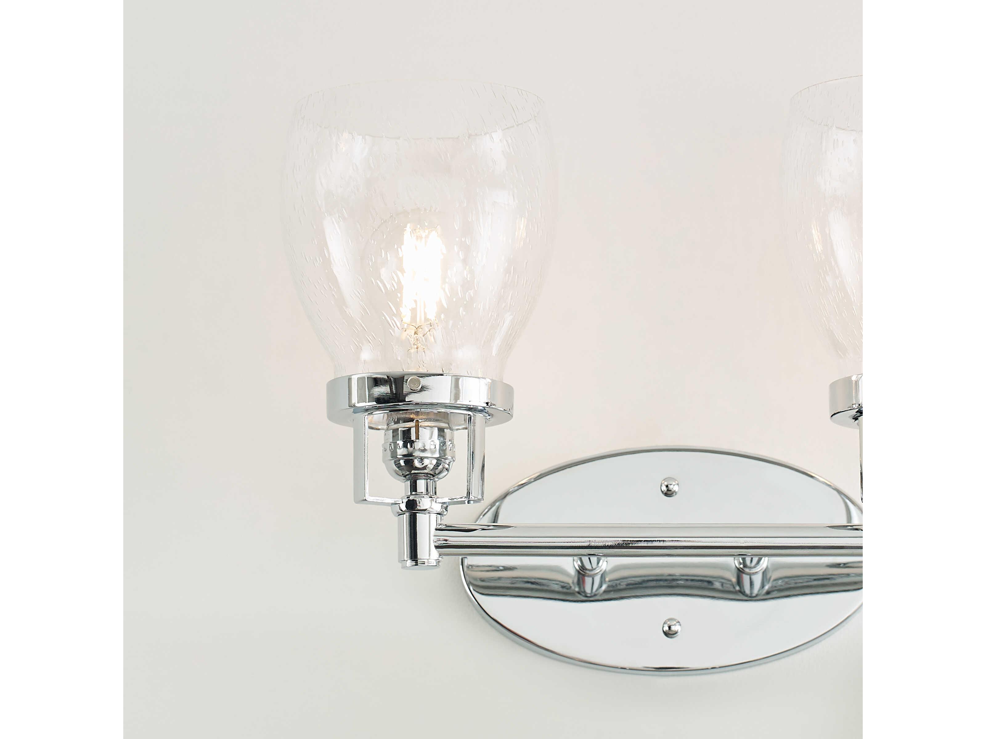 Generation Lighting Belton 2-Light Chrome Glass Vanity Light