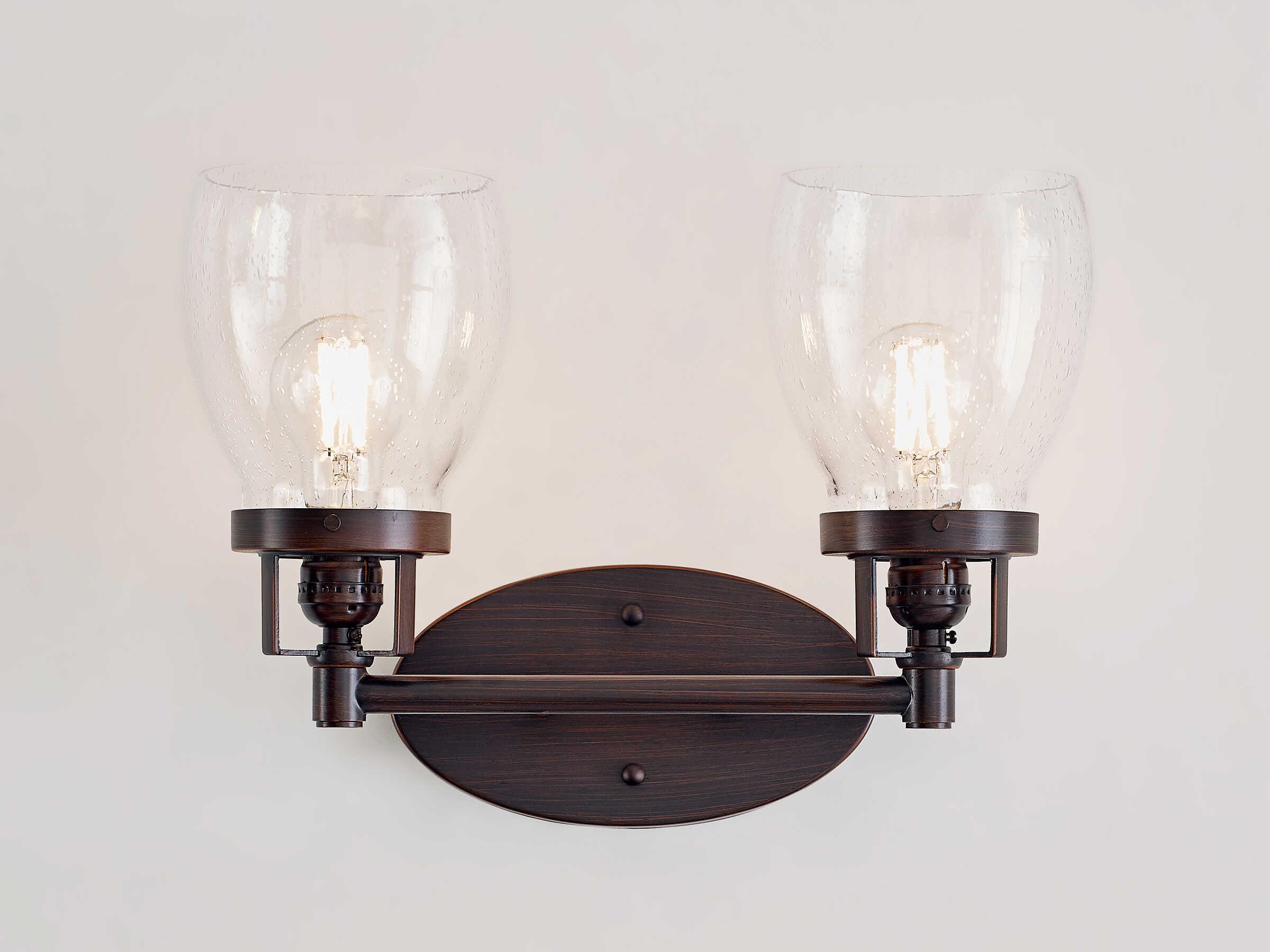 Generation Lighting Belton 2-Light Bronze Glass Vanity Light