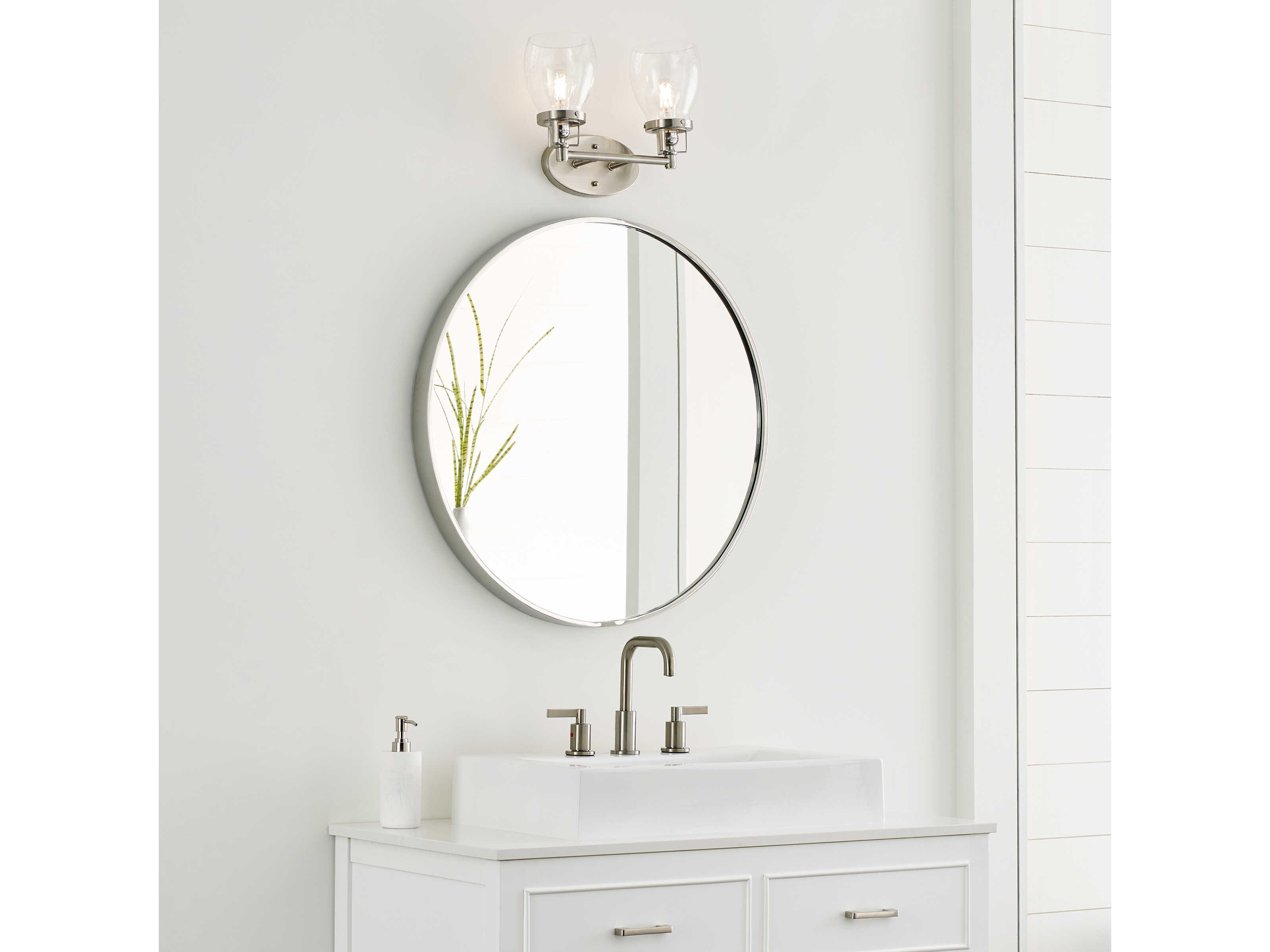 Generation Lighting Belton 2-Light Brushed Nickel Glass Vanity Light