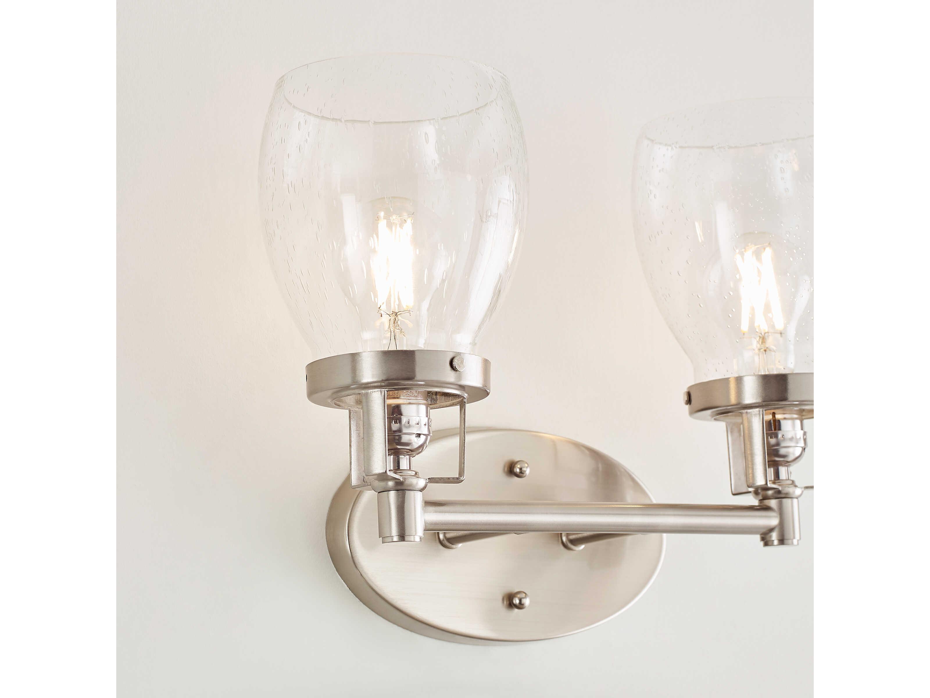 Generation Lighting Belton 2-Light Brushed Nickel Glass Vanity Light