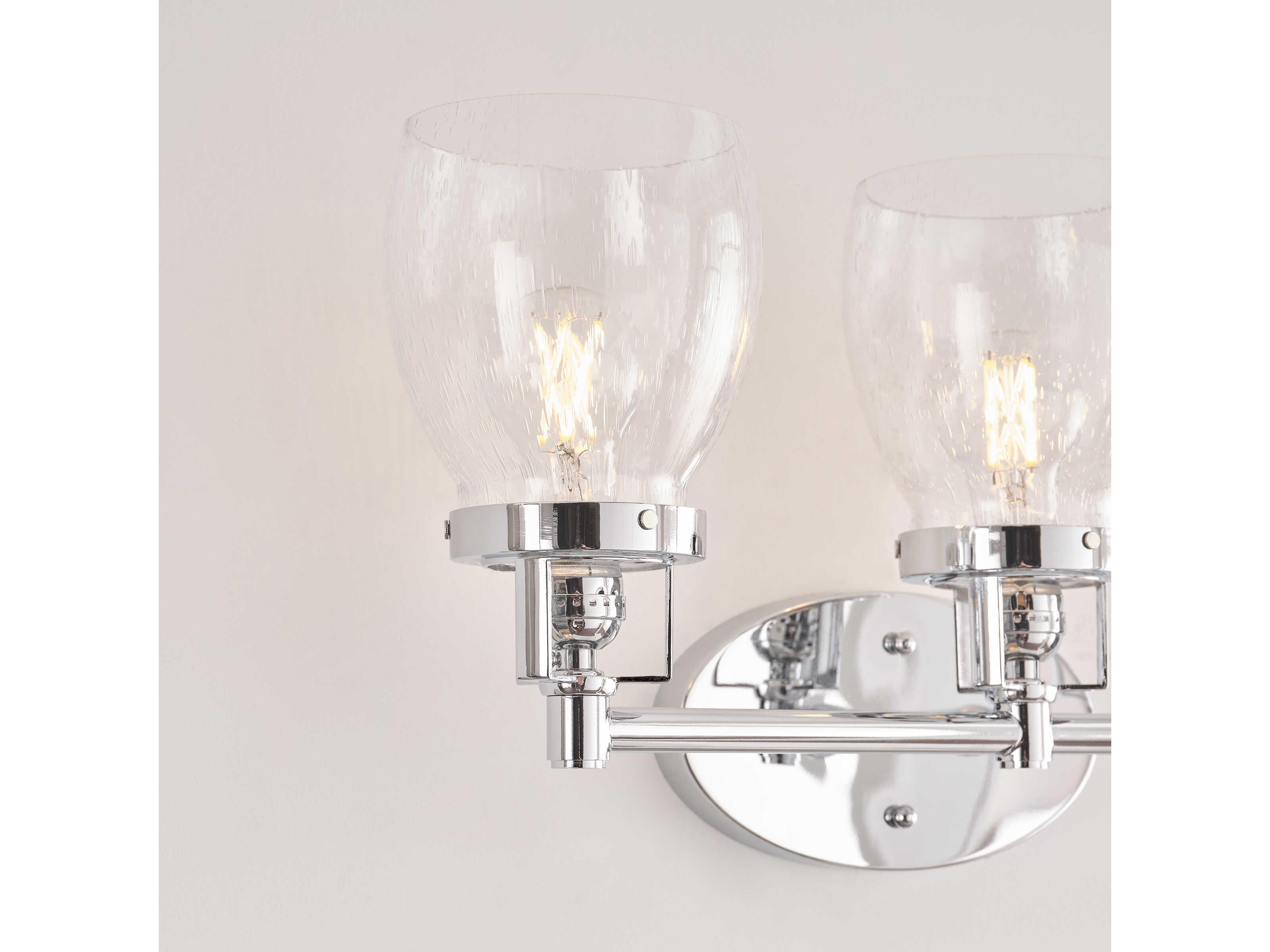 Generation Lighting Belton 3-Light Chrome Glass Vanity Light