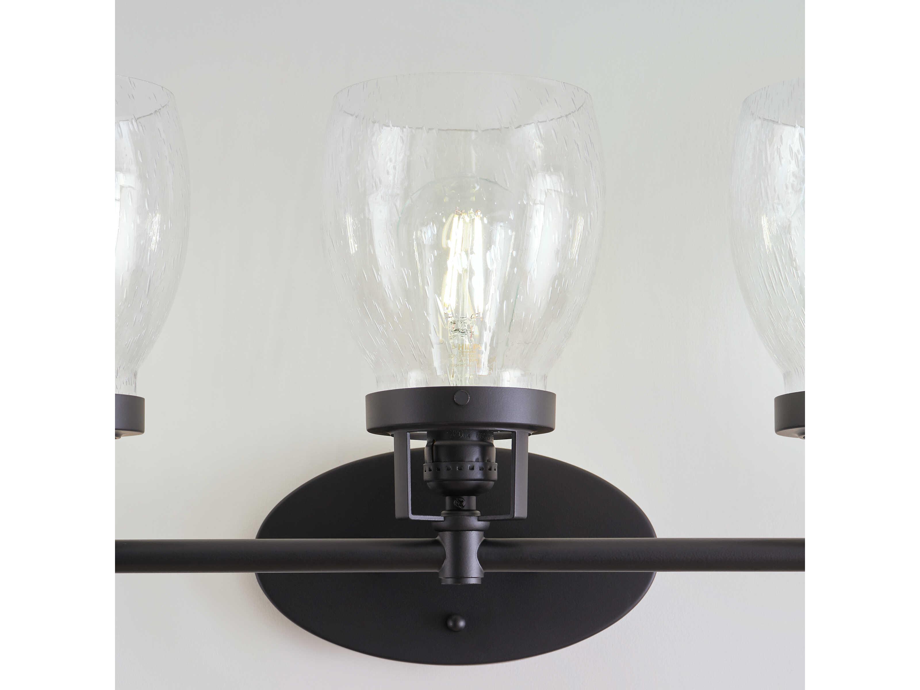 Generation Lighting Belton 3-Light Midnight Black Glass Vanity Light