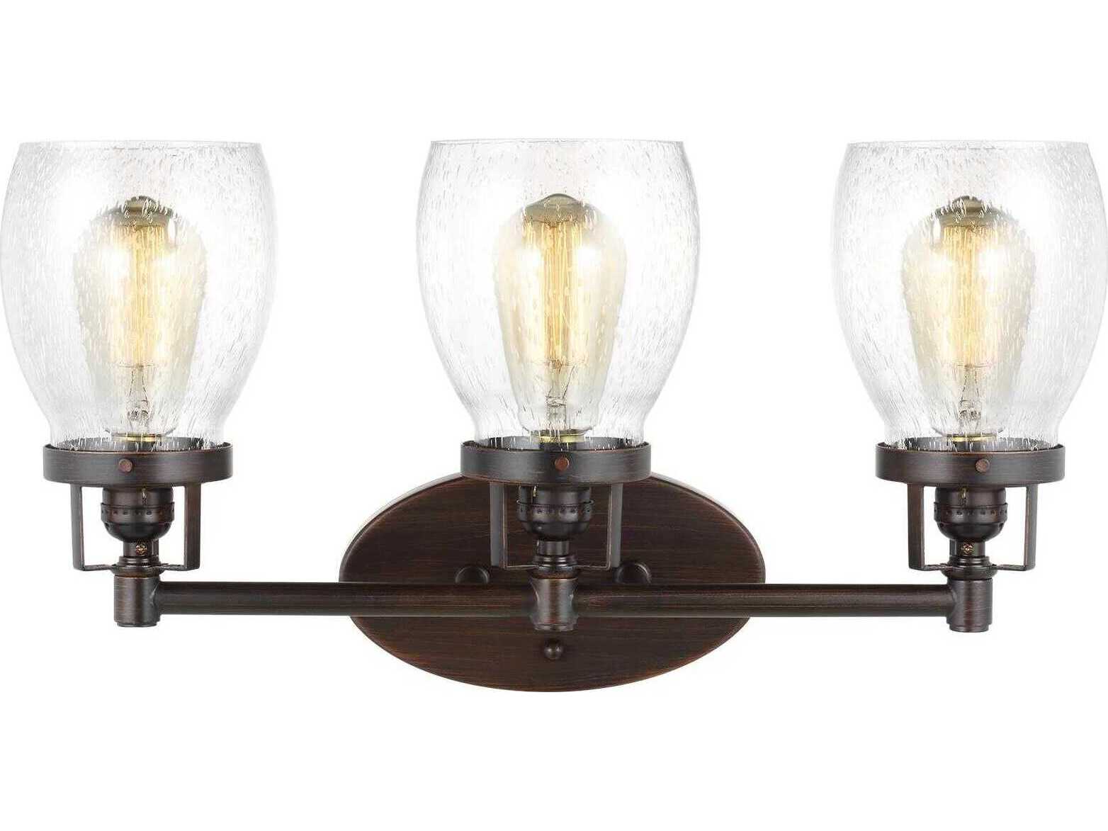 Generation Lighting Belton 3-Light Bronze Glass Vanity Light