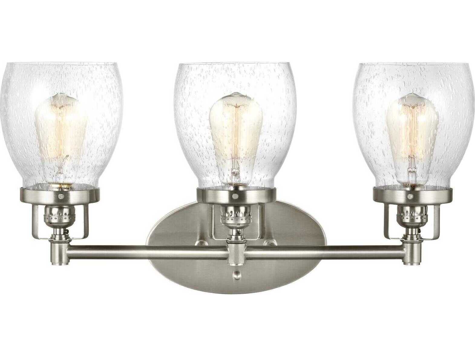 Generation Lighting Belton 3-Light Brushed Nickel Glass Vanity Light