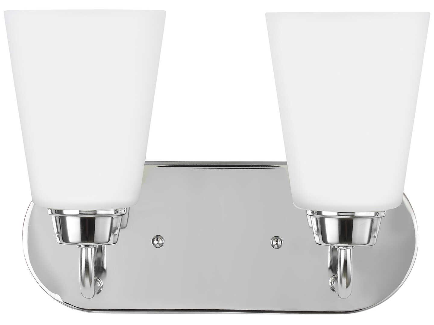 Generation Lighting Kerrville 2-Light Chrome Glass Vanity Light