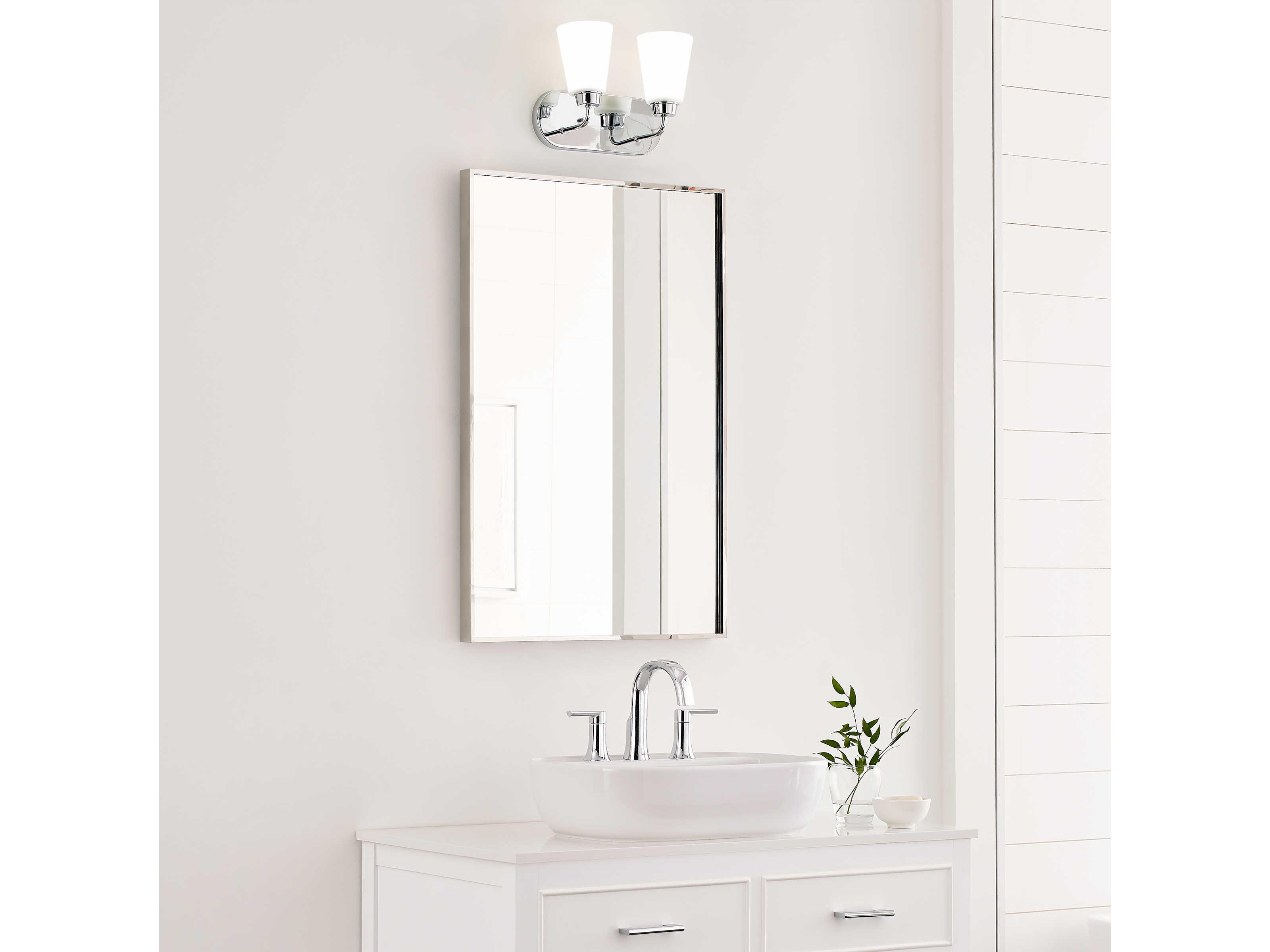 Generation Lighting Kerrville 2-Light Chrome Glass Vanity Light