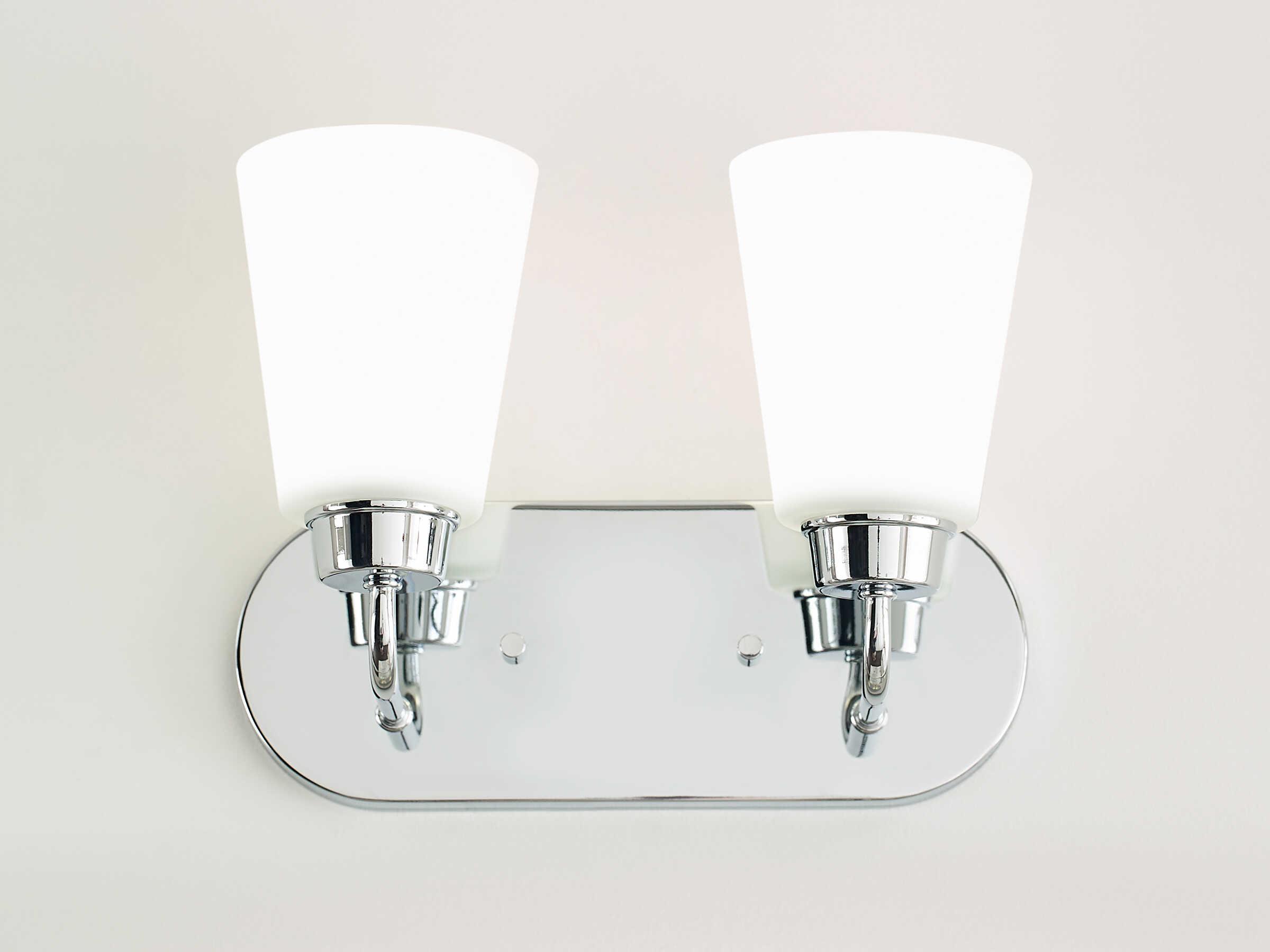 Generation Lighting Kerrville 2-Light Chrome Glass Vanity Light