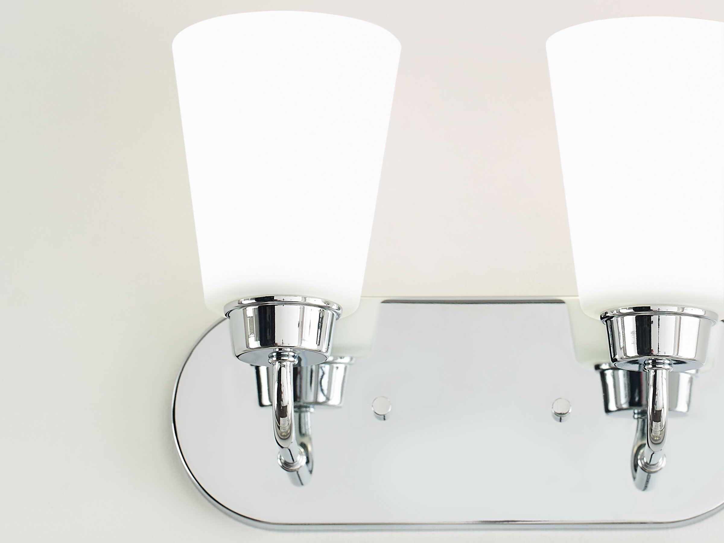 Generation Lighting Kerrville 2-Light Chrome Glass Vanity Light