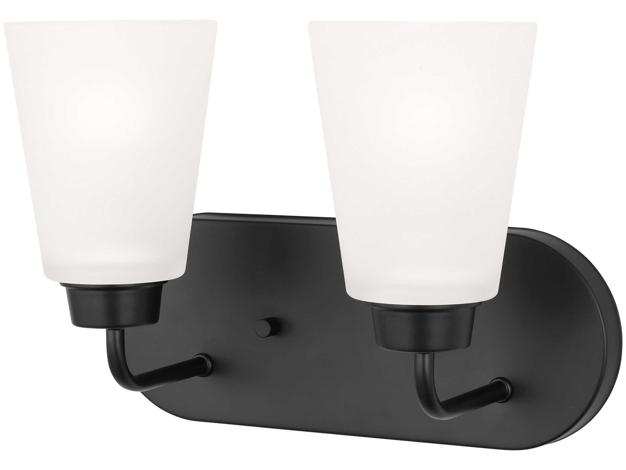Generation Lighting Kerrville 2-Light Midnight Black Vanity Light