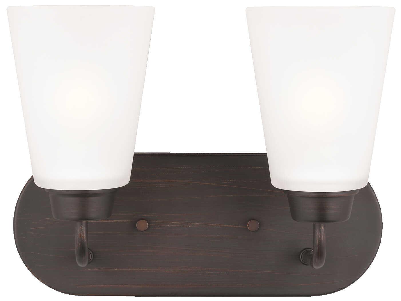 Generation Lighting Kerrville 2-Light Bronze Glass Vanity Light