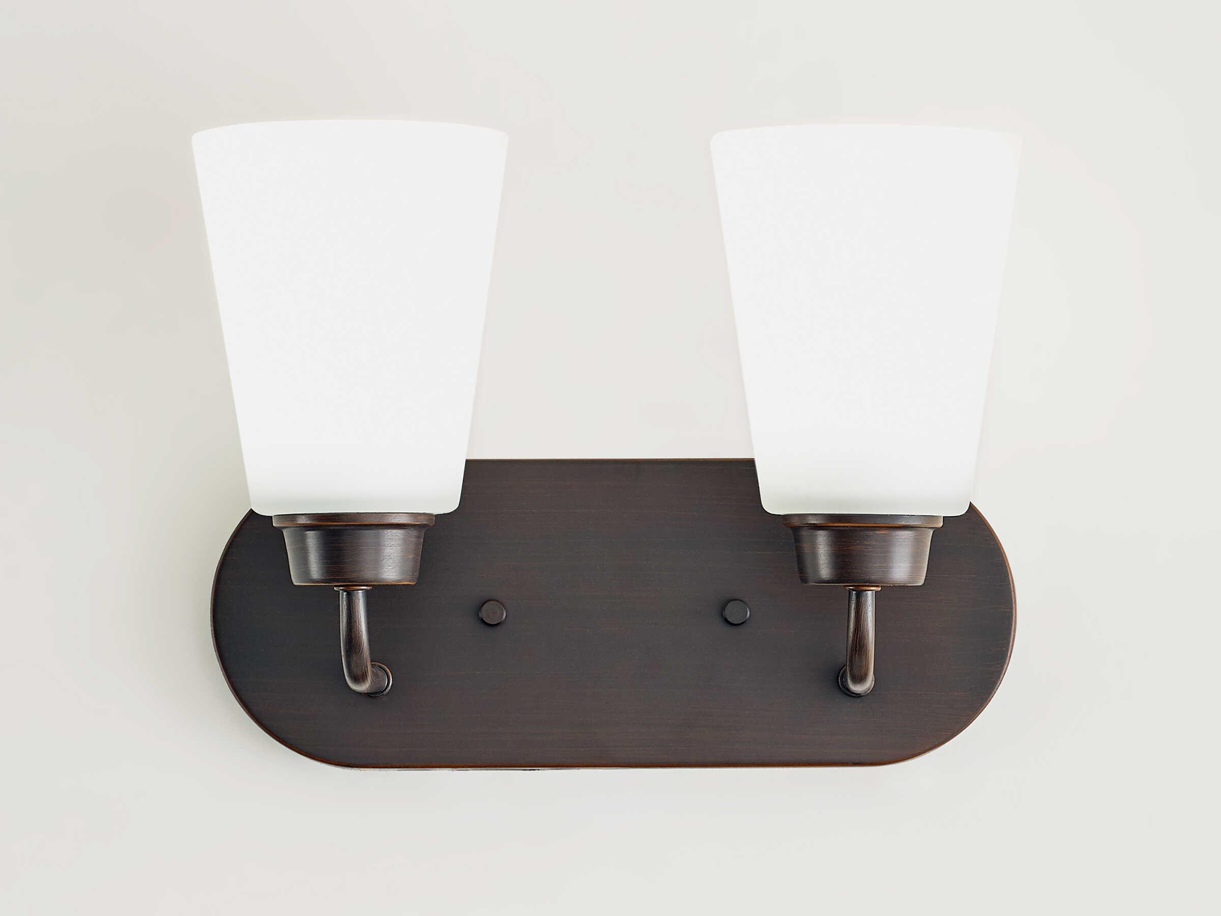 Generation Lighting Kerrville 2-Light Bronze Glass Vanity Light