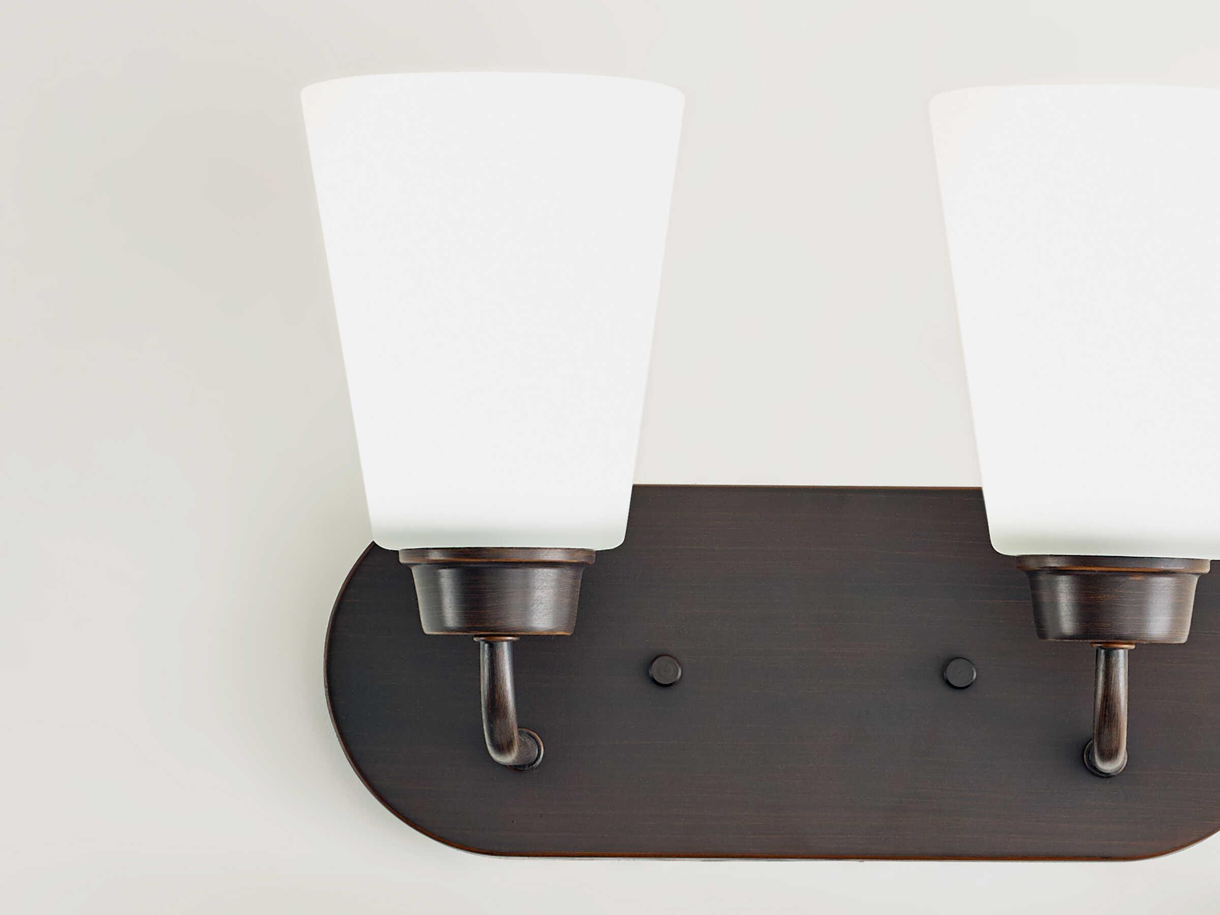 Generation Lighting Kerrville 2-Light Bronze Glass Vanity Light