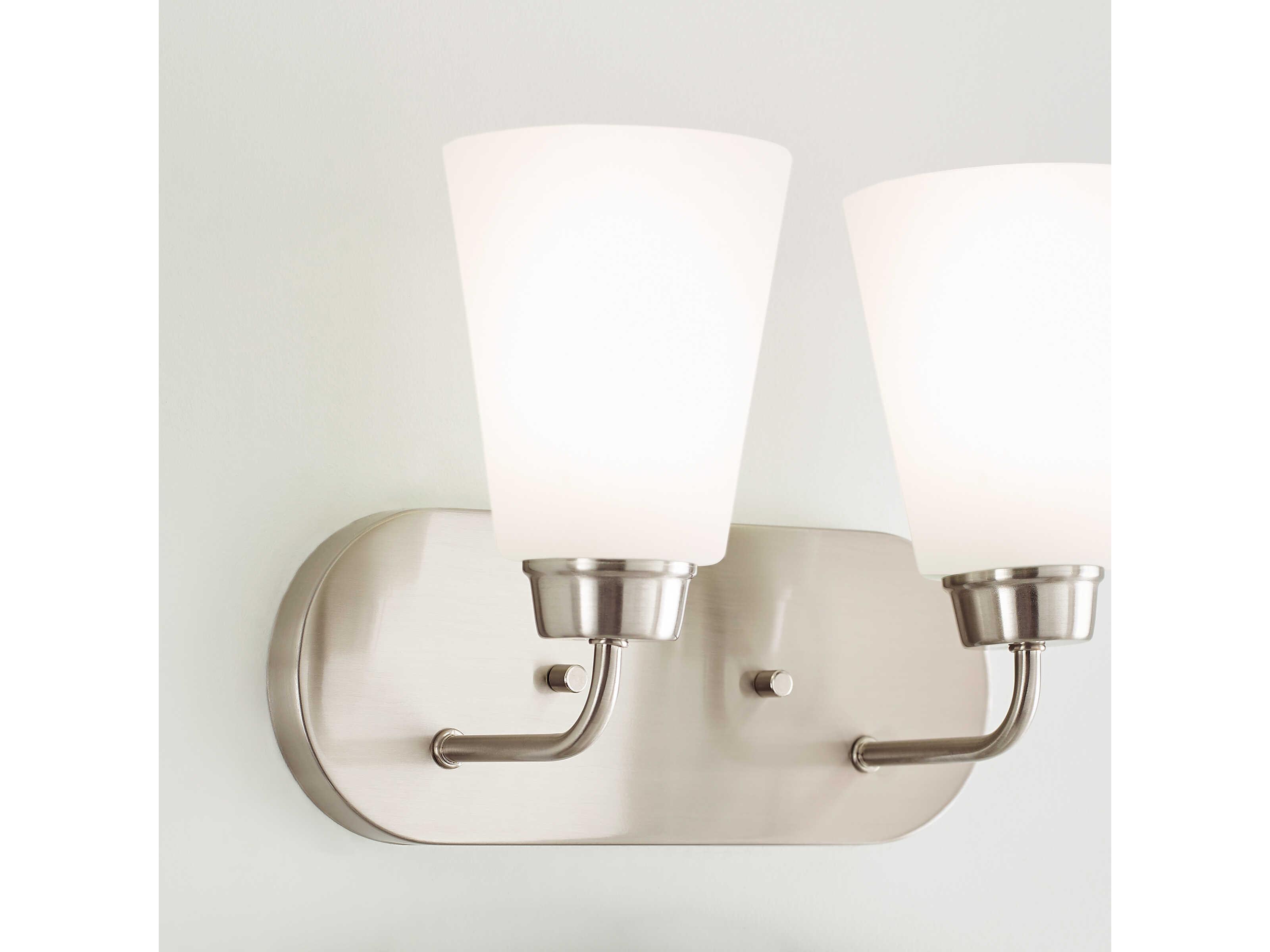 Generation Lighting Kerrville 2-Light Brushed Nickel Glass Vanity Light