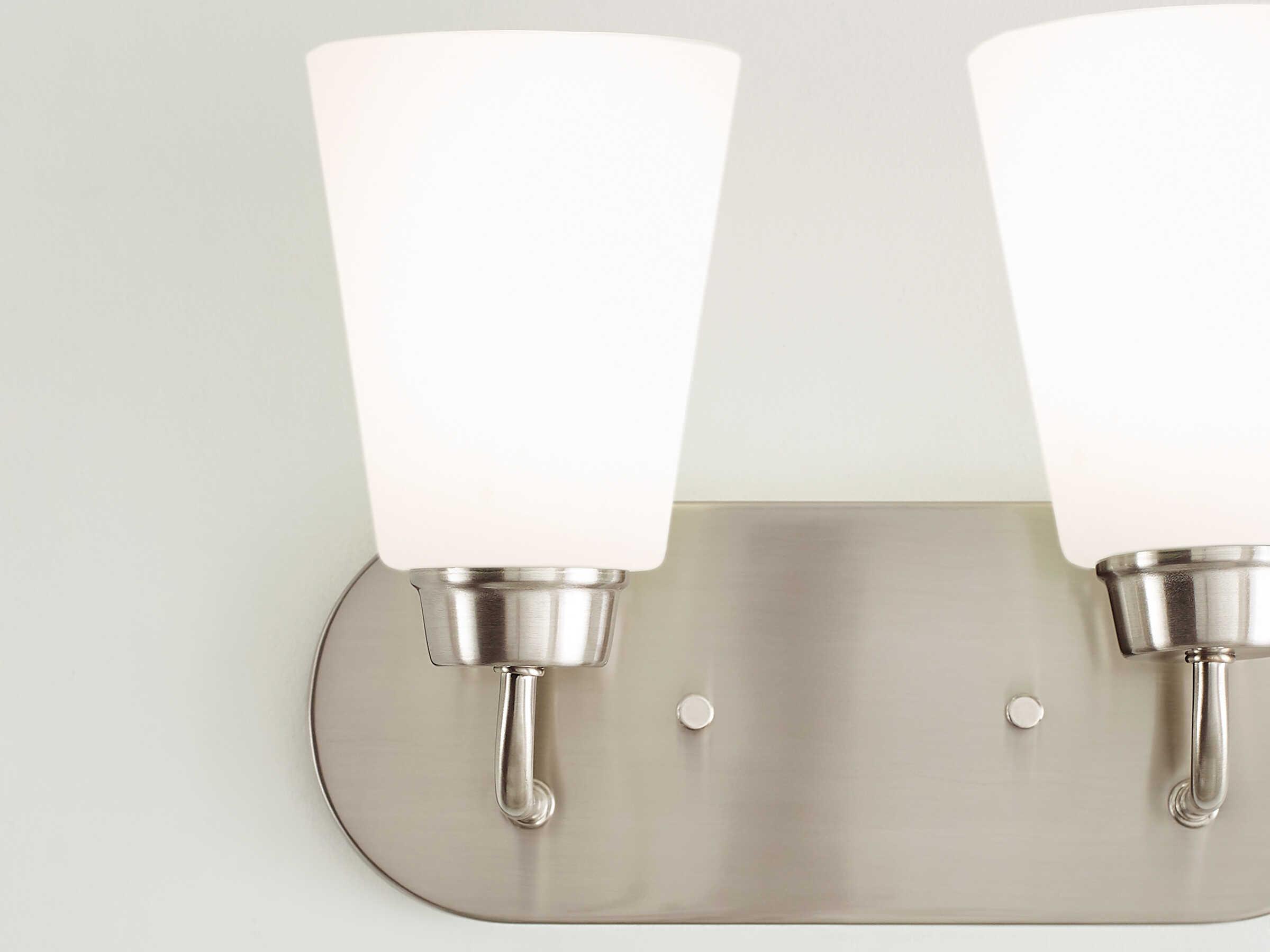 Generation Lighting Kerrville 2-Light Brushed Nickel Glass Vanity Light