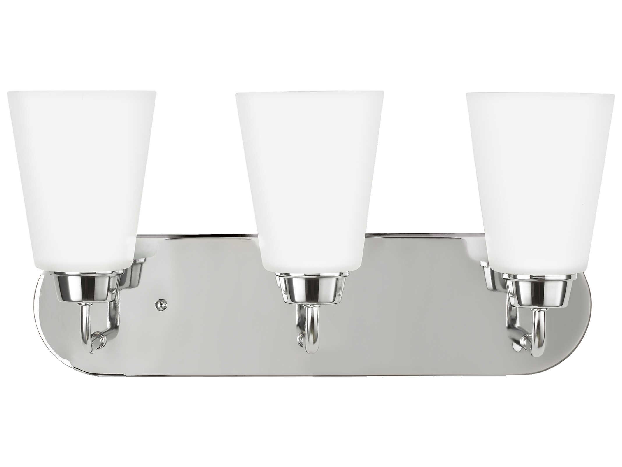 Generation Lighting Kerrville 3-Light Chrome Glass Vanity Light