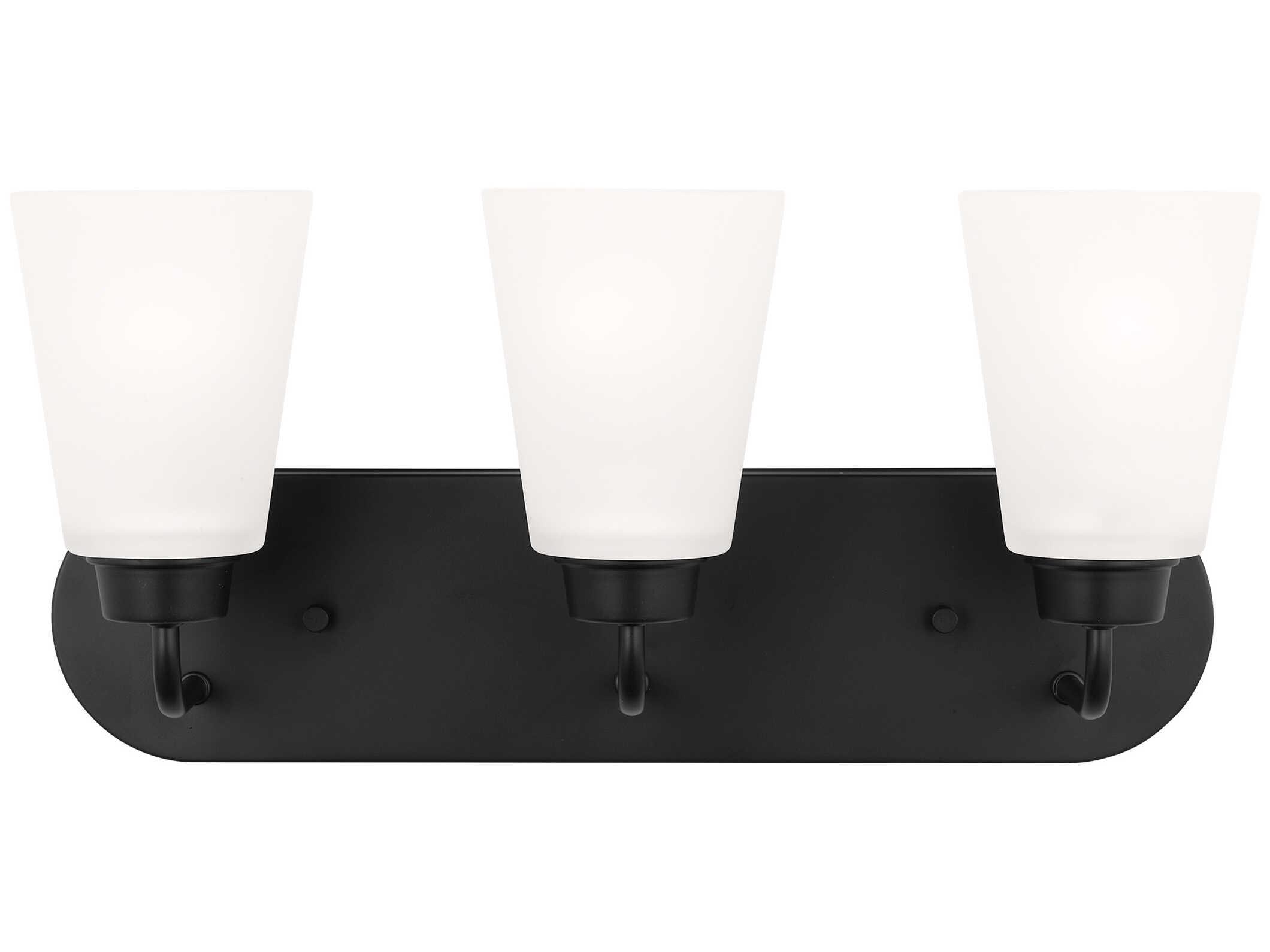 Generation Lighting Kerrville 3-Light Midnight Black Vanity Light