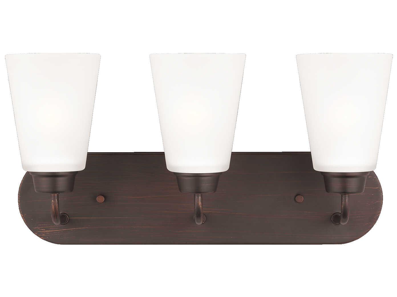 Generation Lighting Kerrville 3-Light Bronze Glass Vanity Light