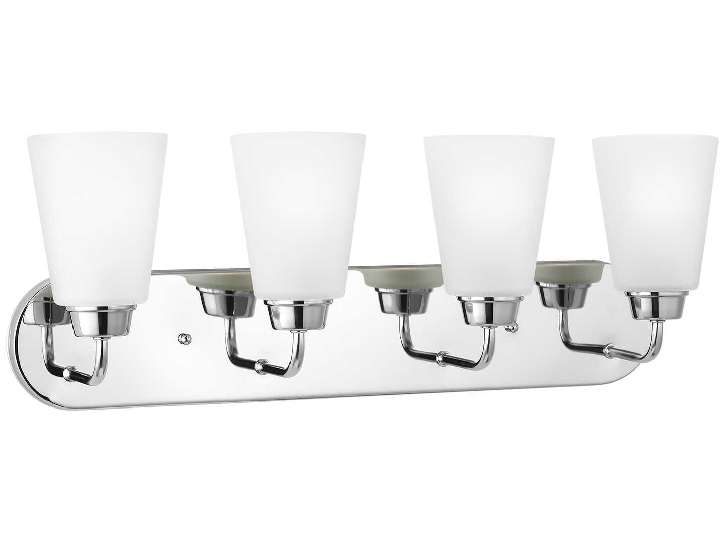 Generation Lighting Kerrville 4-Light Chrome Glass Vanity Light