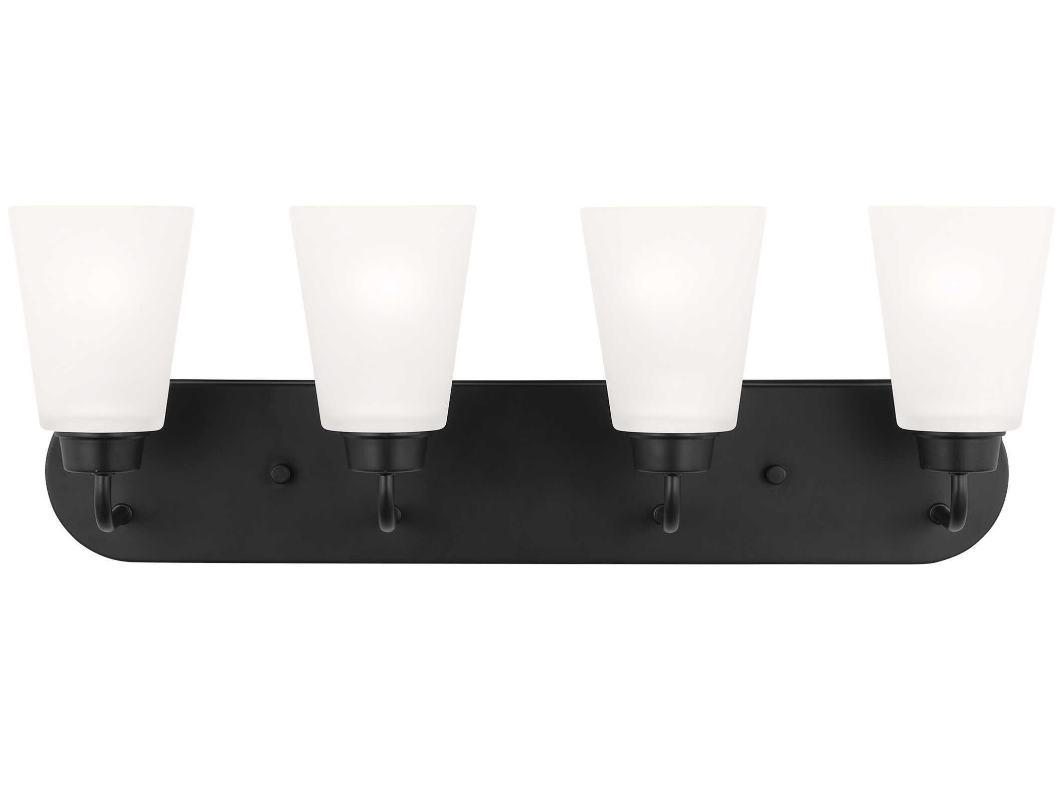 Generation Lighting Kerrville 4-Light Midnight Black Vanity Light