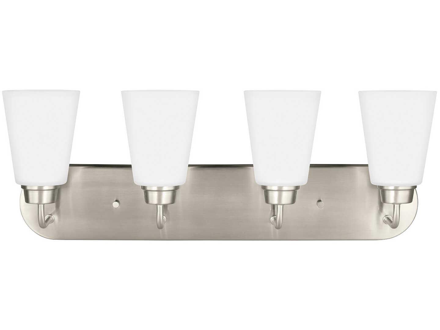 Generation Lighting Kerrville 4-Light Brushed Nickel Glass Vanity Light