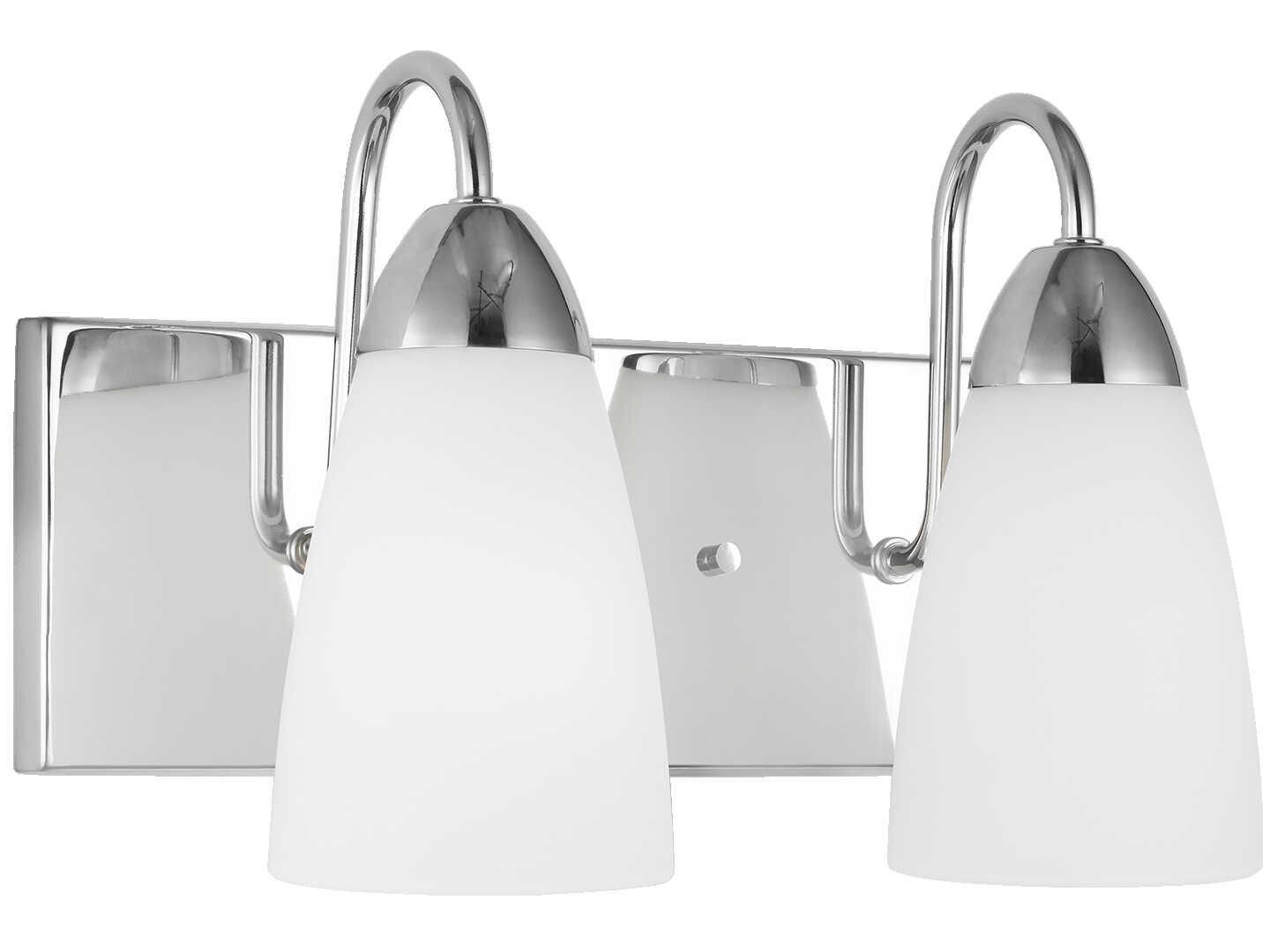 Generation Lighting Seville 2-Light Chrome Glass Vanity Light