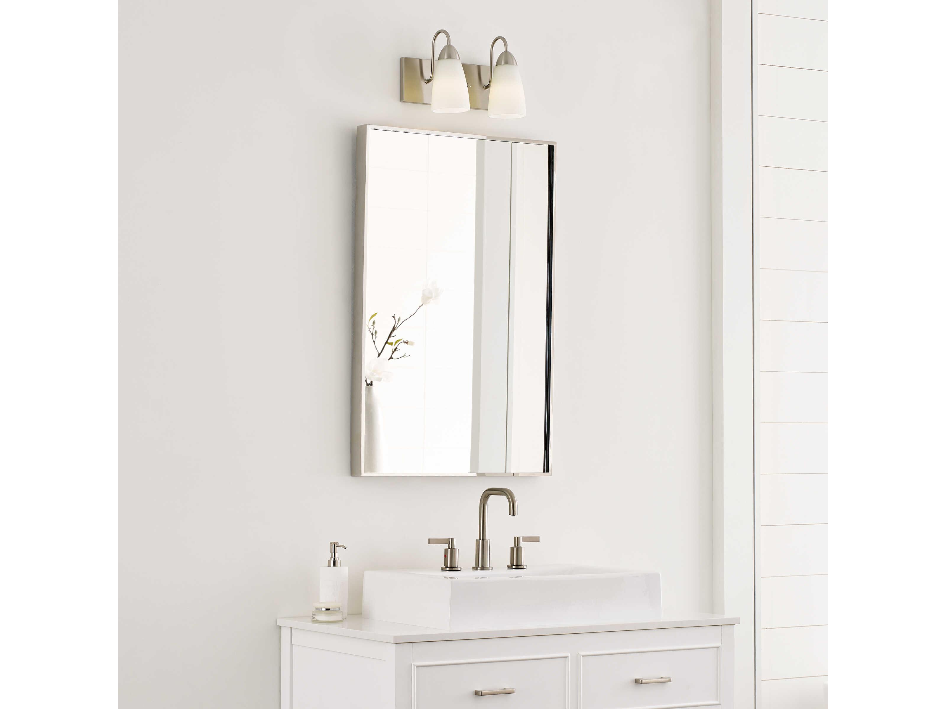 Generation Lighting Seville 2-Light Brushed Nickel Glass Vanity Light